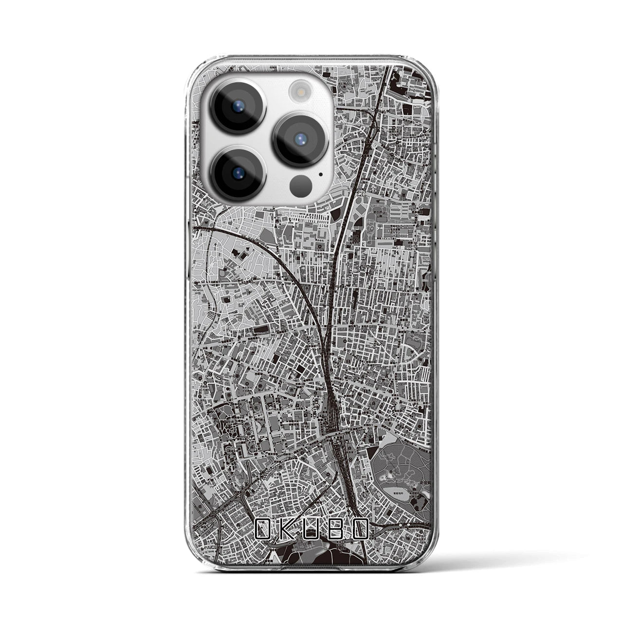 【大久保(東京都)】地図柄iPhoneケース(クリアタイプ)