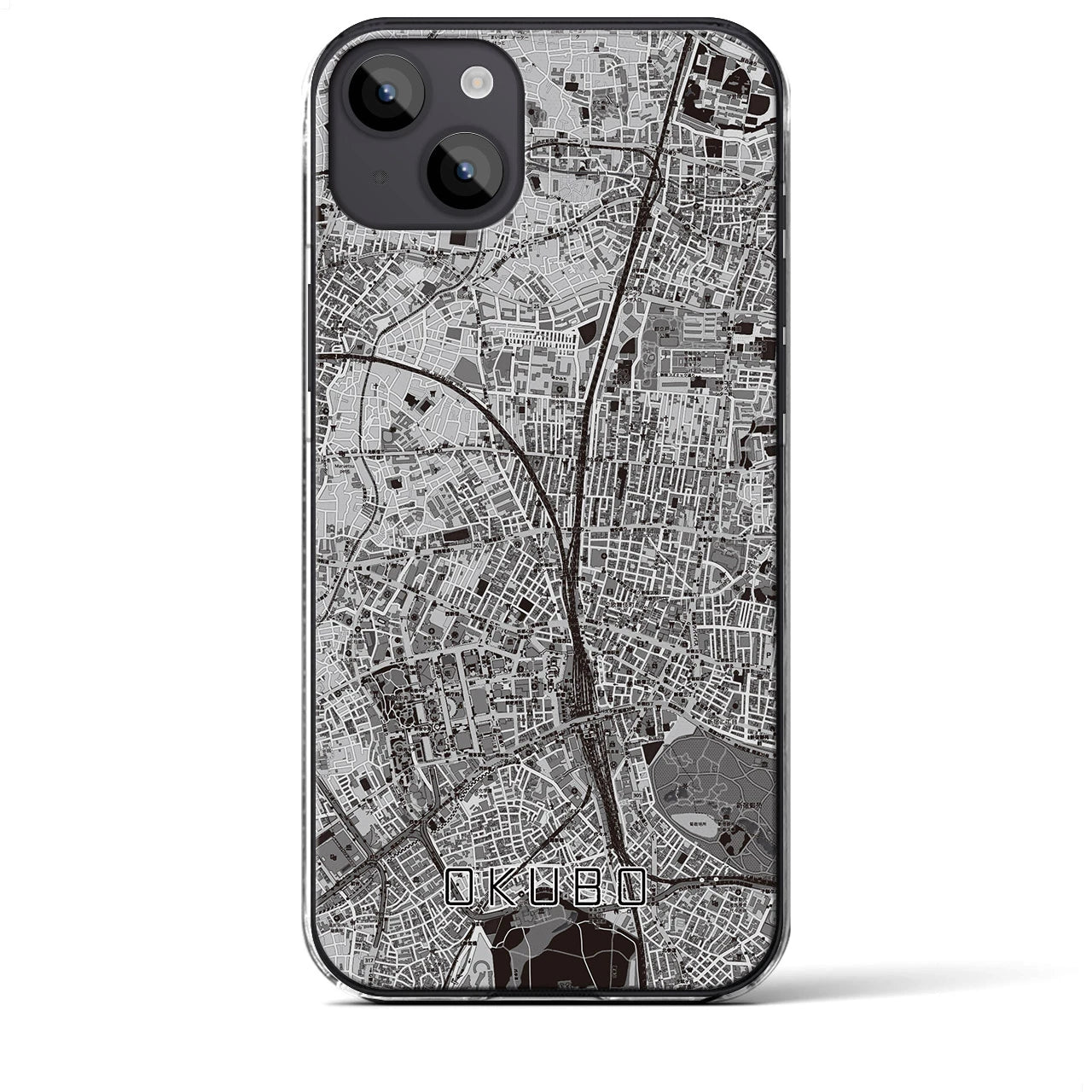 【大久保(東京都)】地図柄iPhoneケース(クリアタイプ)