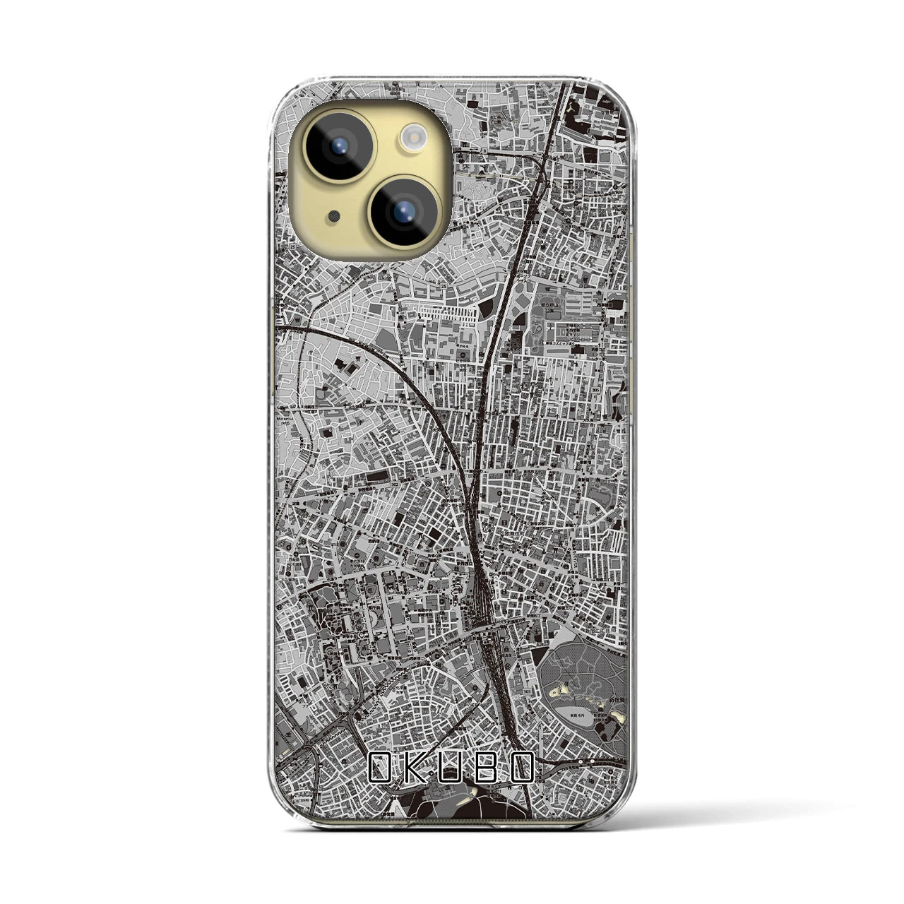 【大久保(東京都)】地図柄iPhoneケース(クリアタイプ)