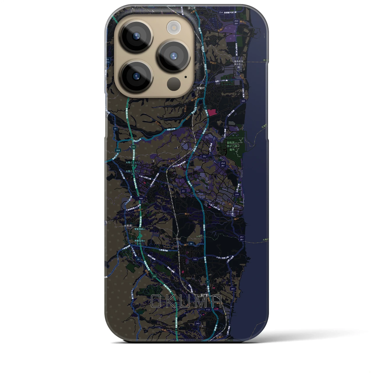 【大熊(福島県)】地図柄iPhoneケース(バックカバータイプ)