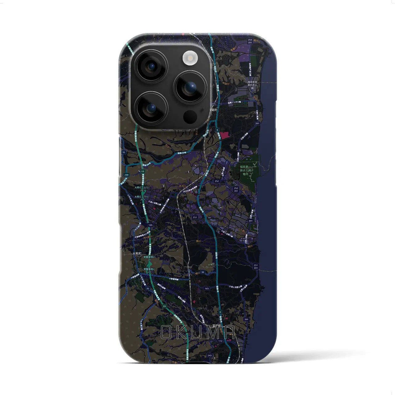 【大熊(福島県)】地図柄iPhoneケース(バックカバータイプ)