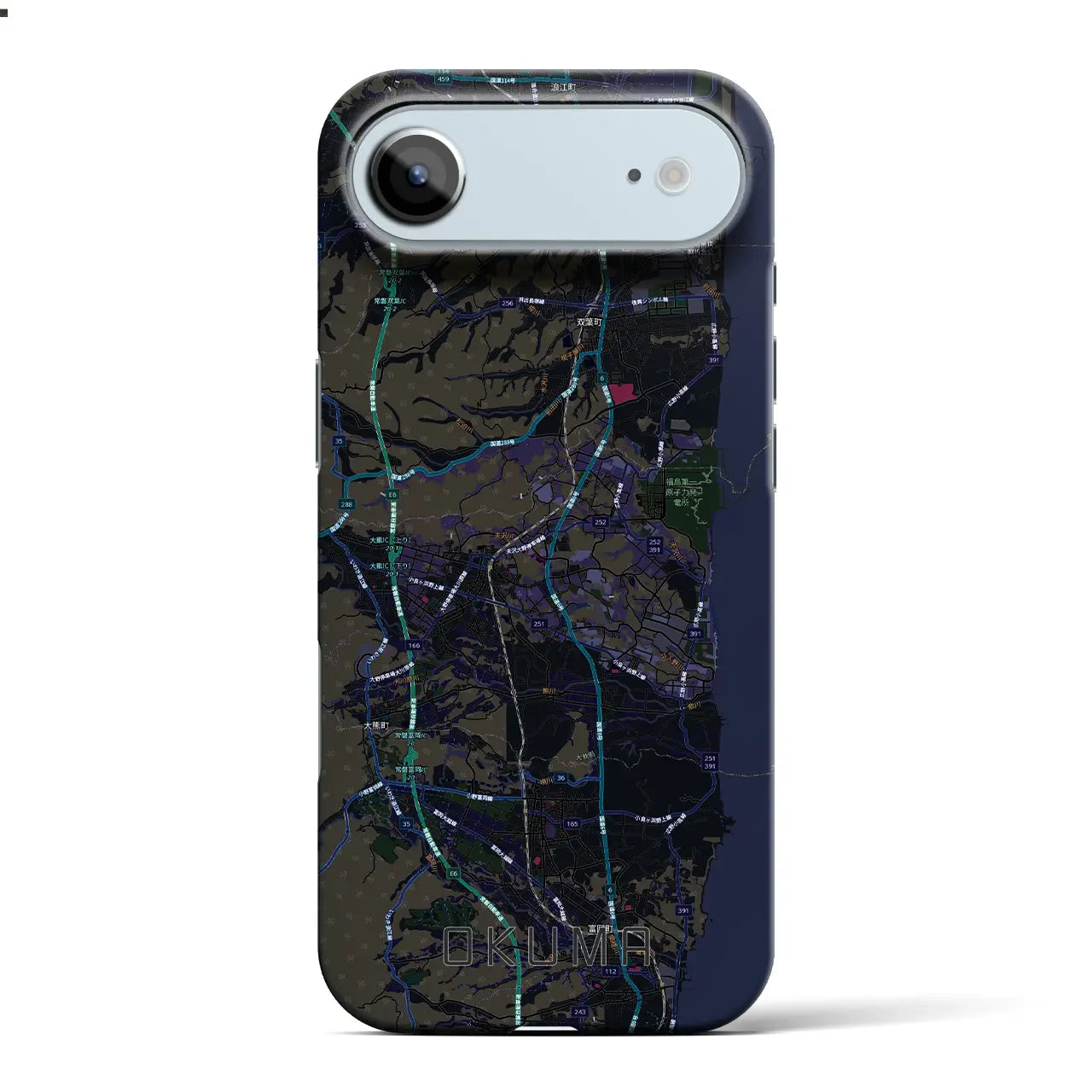 【大熊(福島県)】地図柄iPhoneケース(バックカバータイプ)