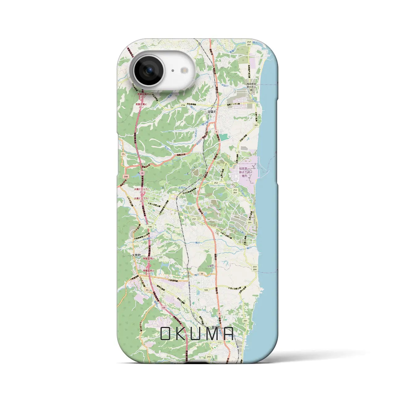 【大熊(福島県)】地図柄iPhoneケース(バックカバータイプ)