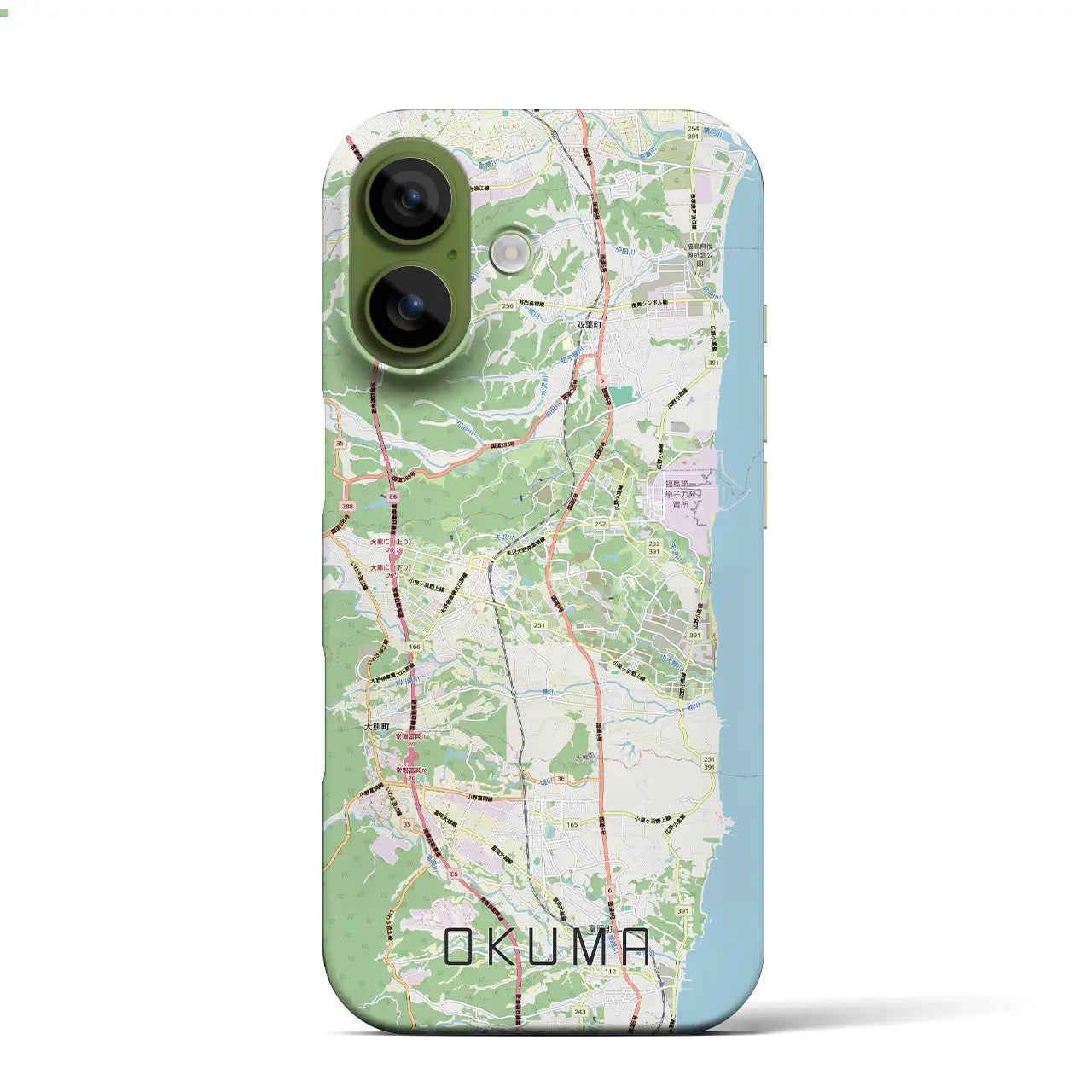 【大熊(福島県)】地図柄iPhoneケース(バックカバータイプ)