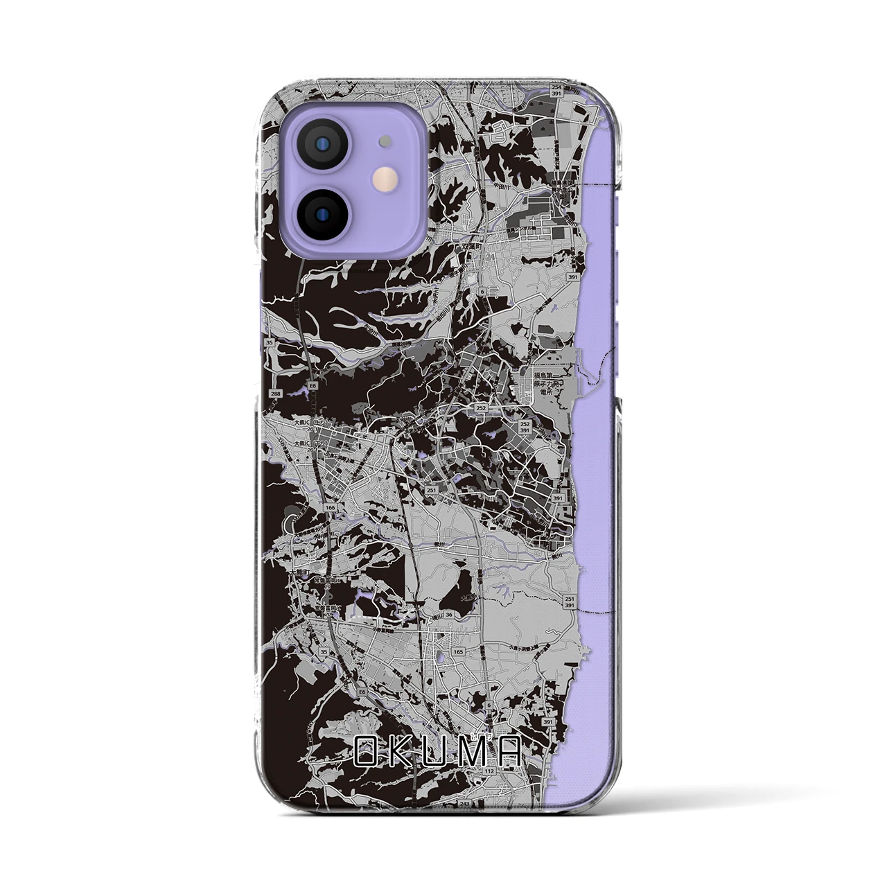 【大熊(福島県)】地図柄iPhoneケース(クリアタイプ)