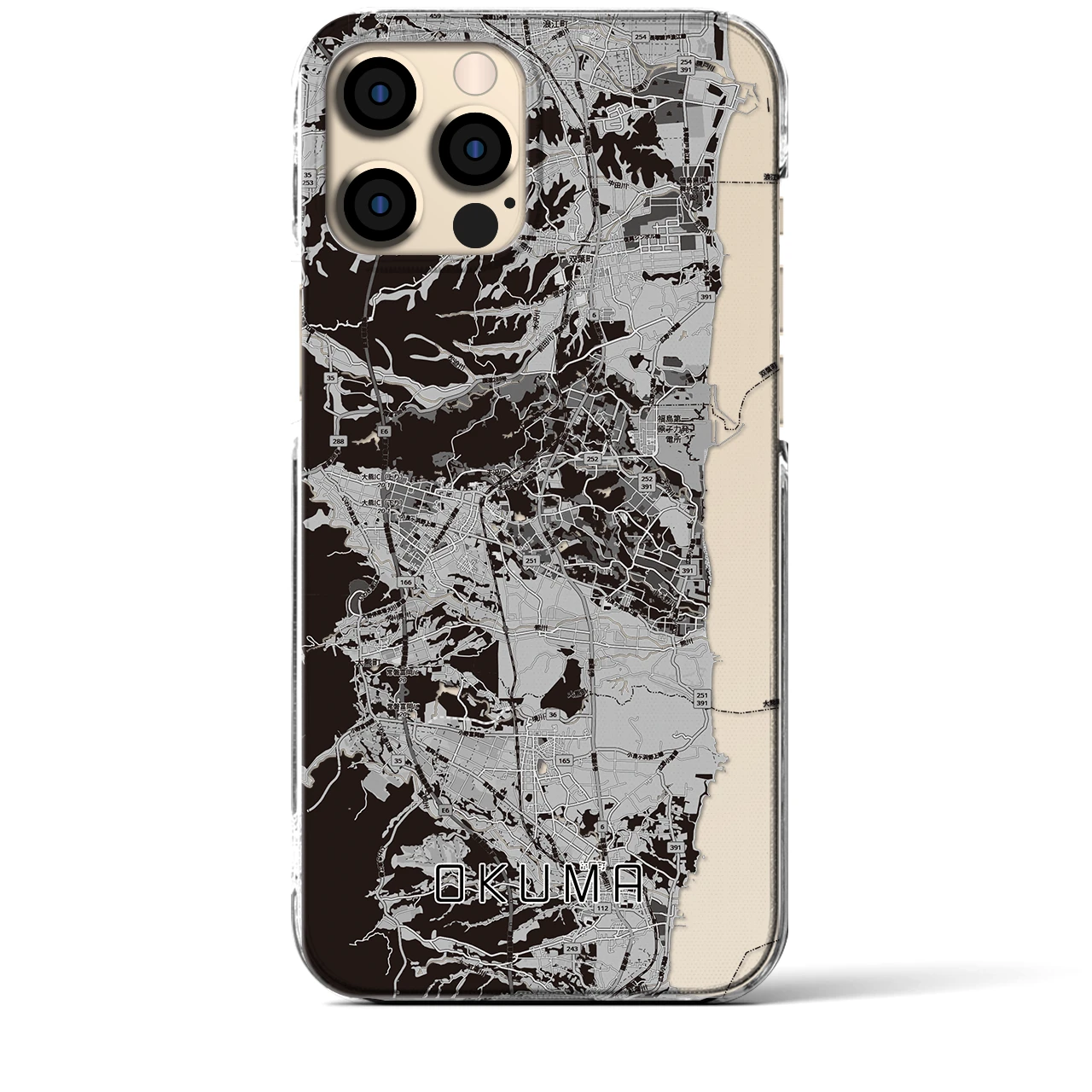 【大熊(福島県)】地図柄iPhoneケース(クリアタイプ)