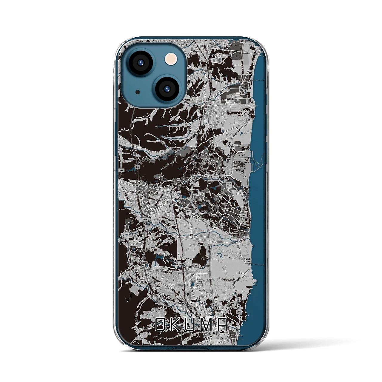 【大熊(福島県)】地図柄iPhoneケース(クリアタイプ)