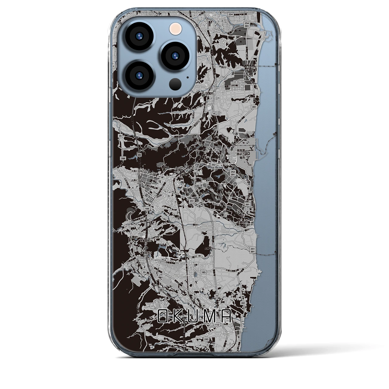 【大熊(福島県)】地図柄iPhoneケース(クリアタイプ)