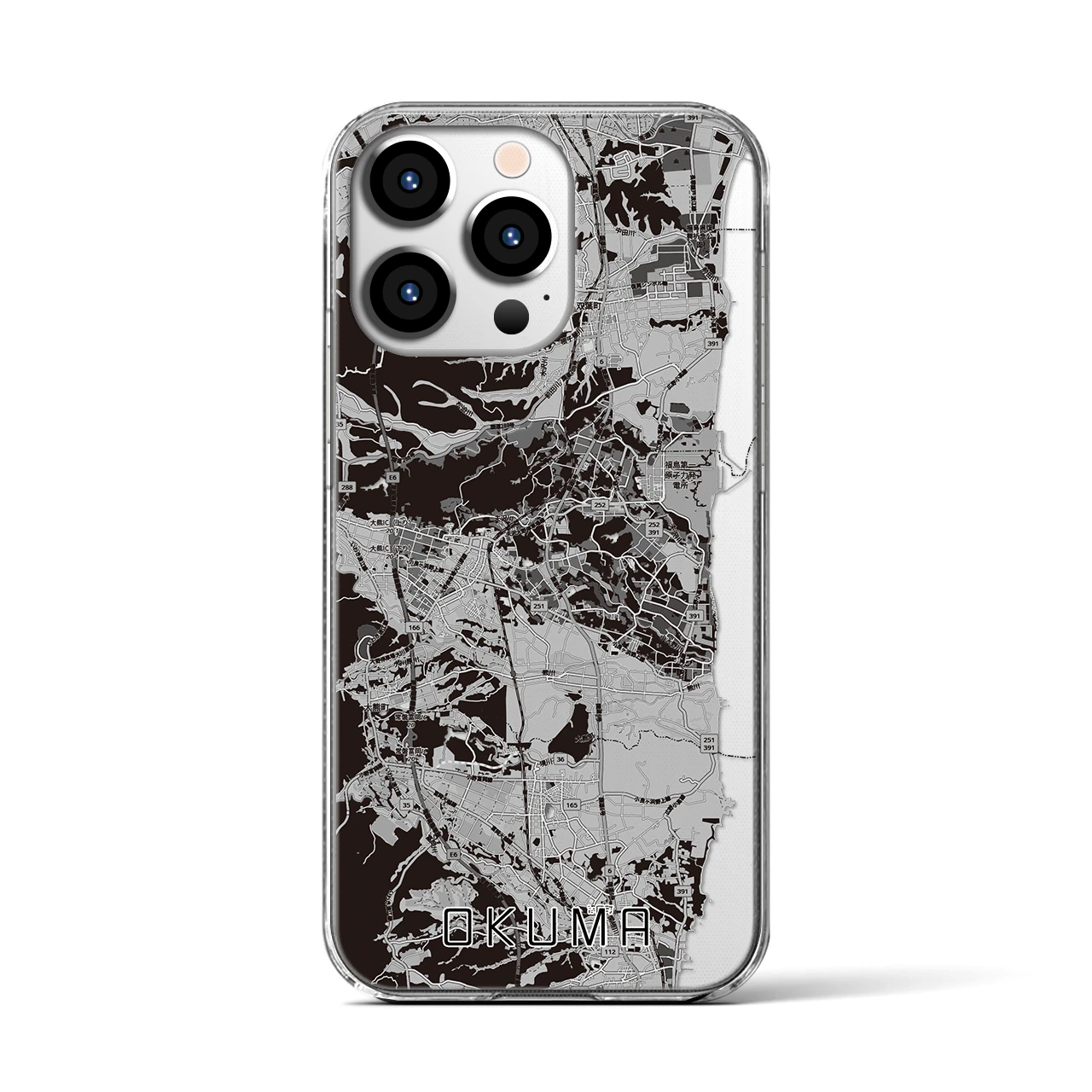 【大熊(福島県)】地図柄iPhoneケース(クリアタイプ)