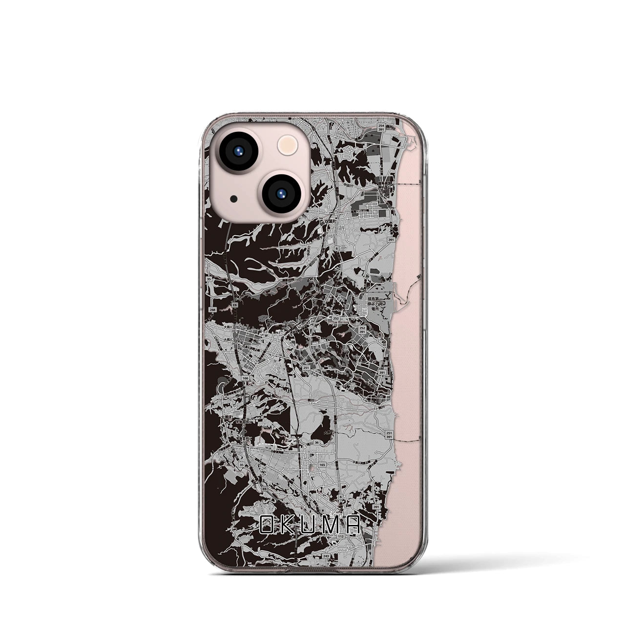 【大熊(福島県)】地図柄iPhoneケース(クリアタイプ)