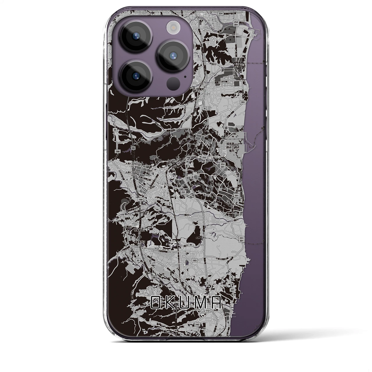 【大熊(福島県)】地図柄iPhoneケース(クリアタイプ)