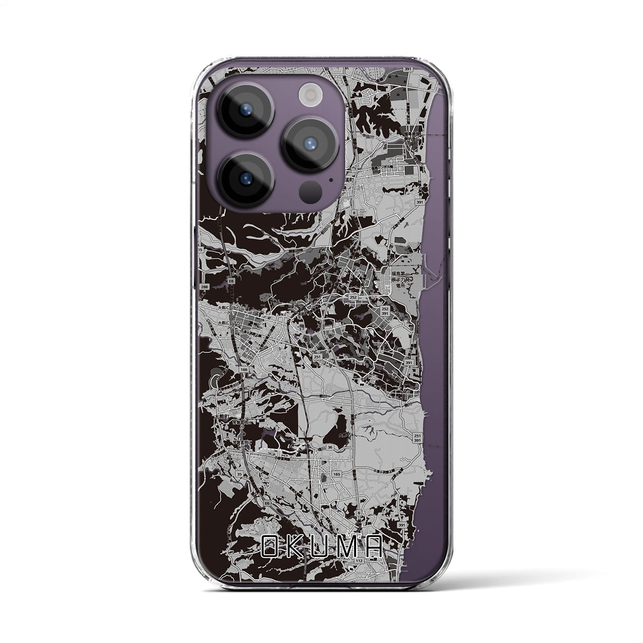 【大熊(福島県)】地図柄iPhoneケース(クリアタイプ)