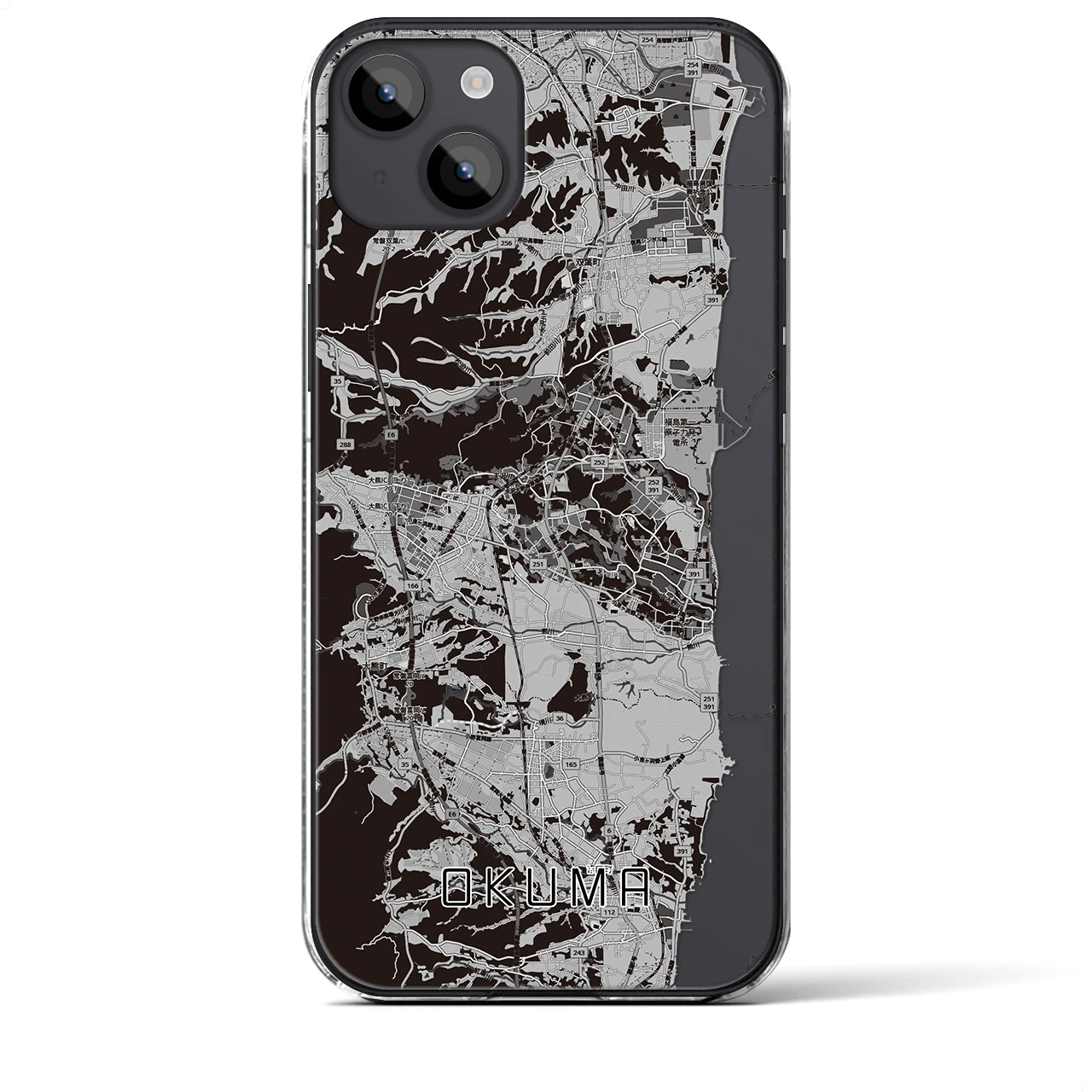 【大熊(福島県)】地図柄iPhoneケース(クリアタイプ)