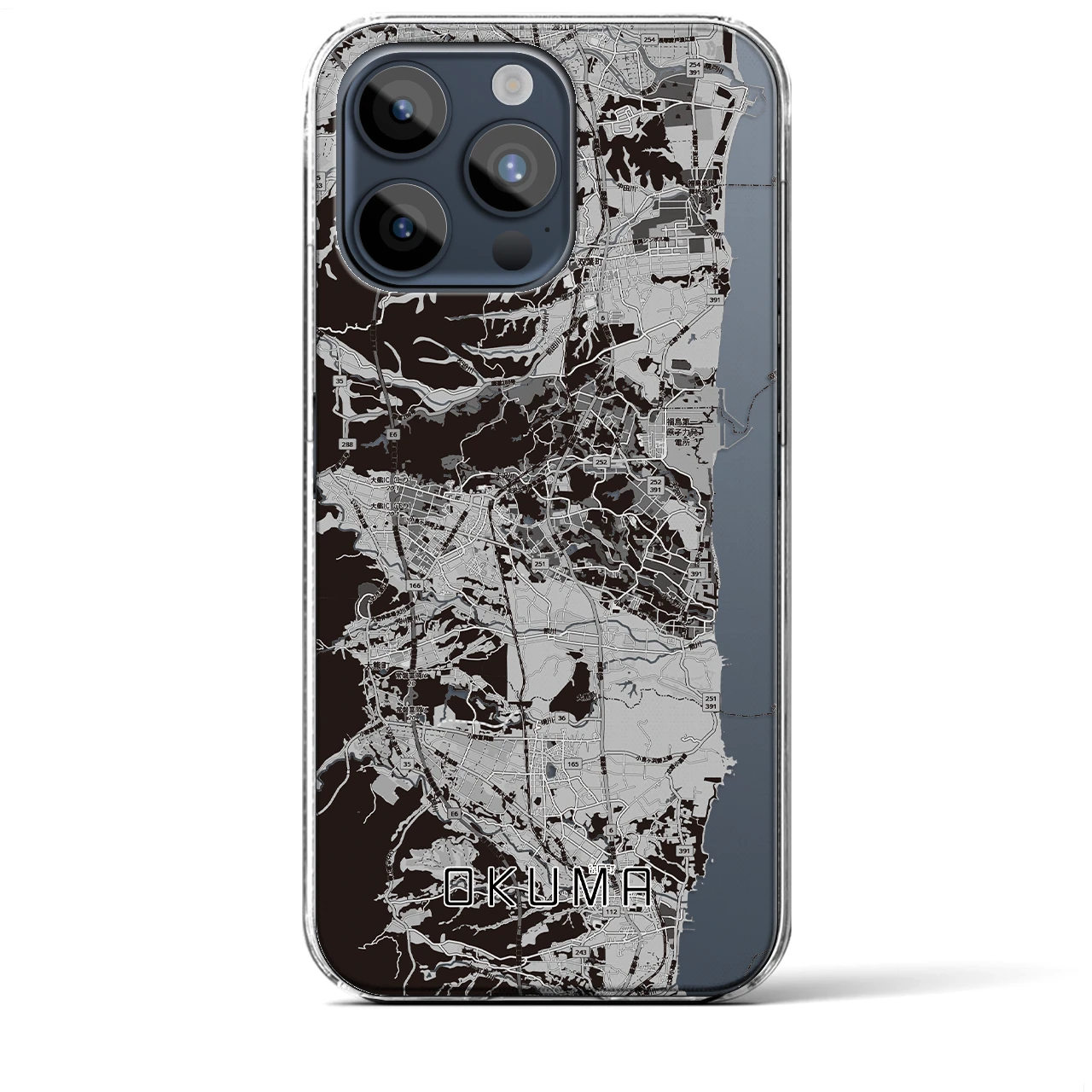 【大熊(福島県)】地図柄iPhoneケース(クリアタイプ)