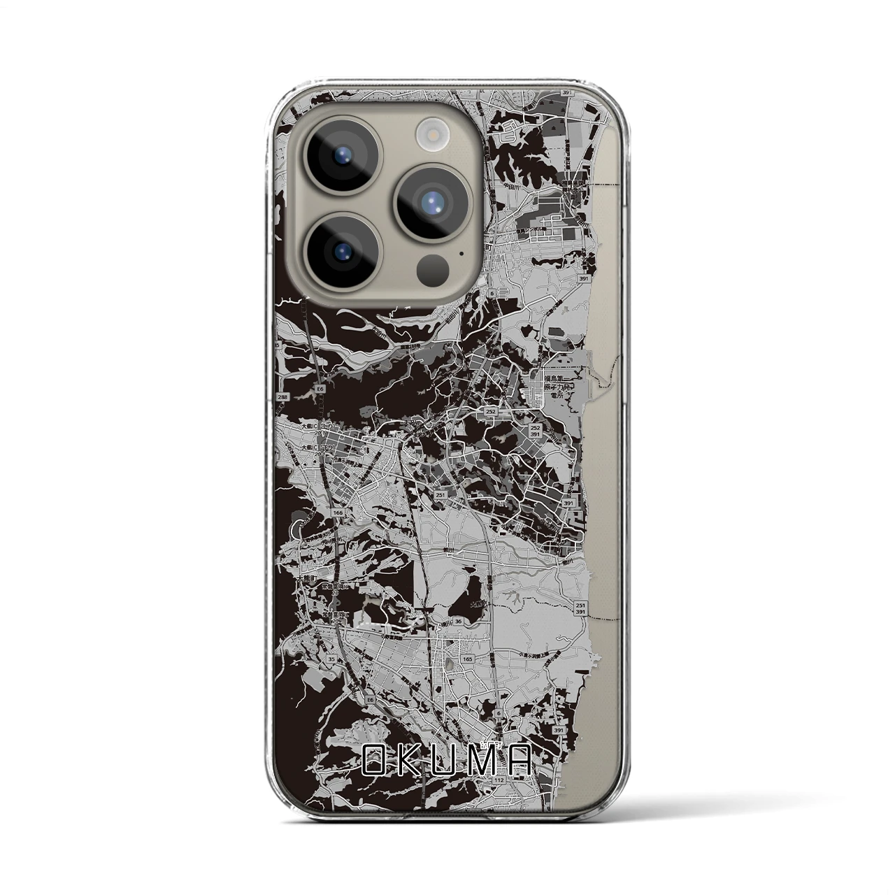 【大熊(福島県)】地図柄iPhoneケース(クリアタイプ)