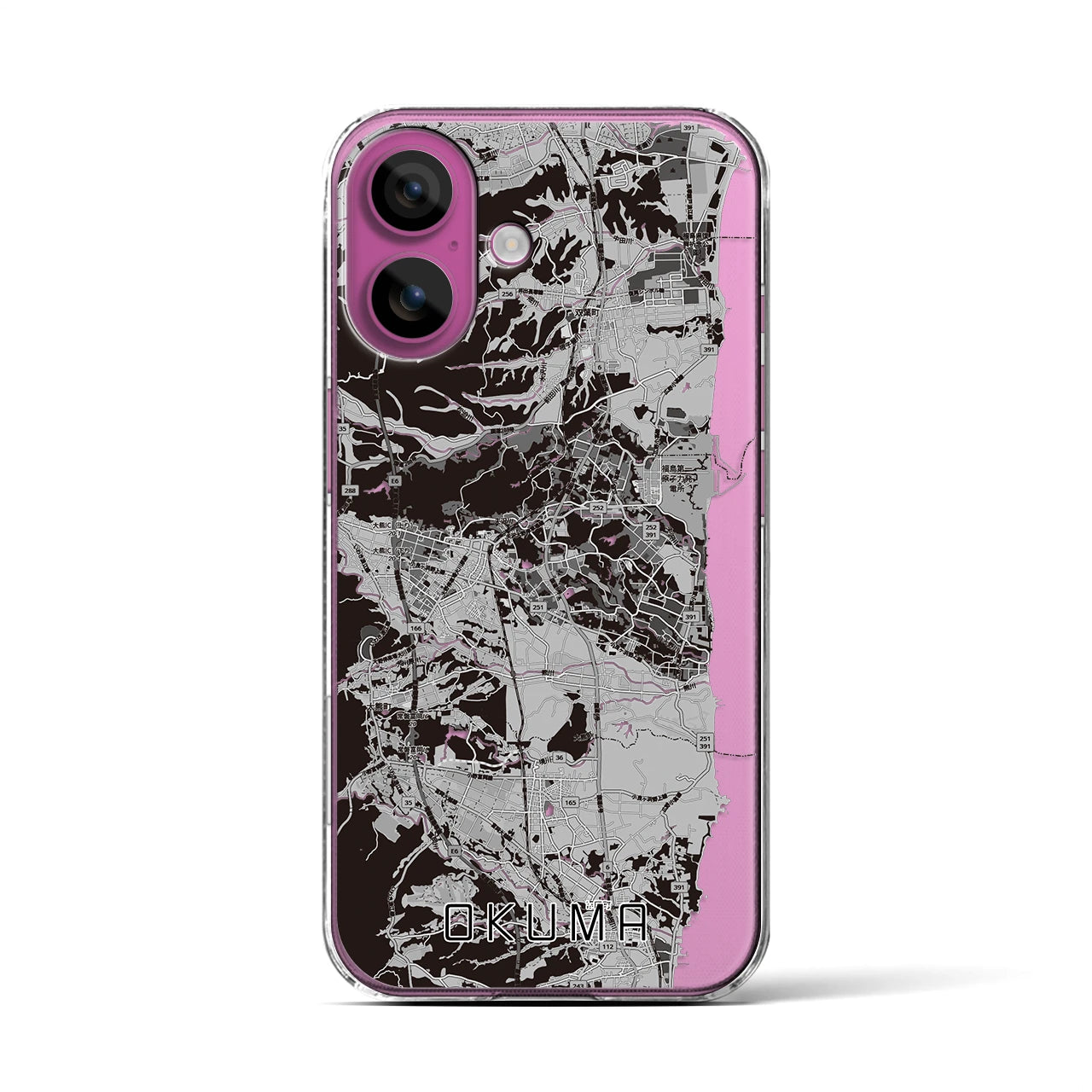 【大熊(福島県)】地図柄iPhoneケース(クリアタイプ)