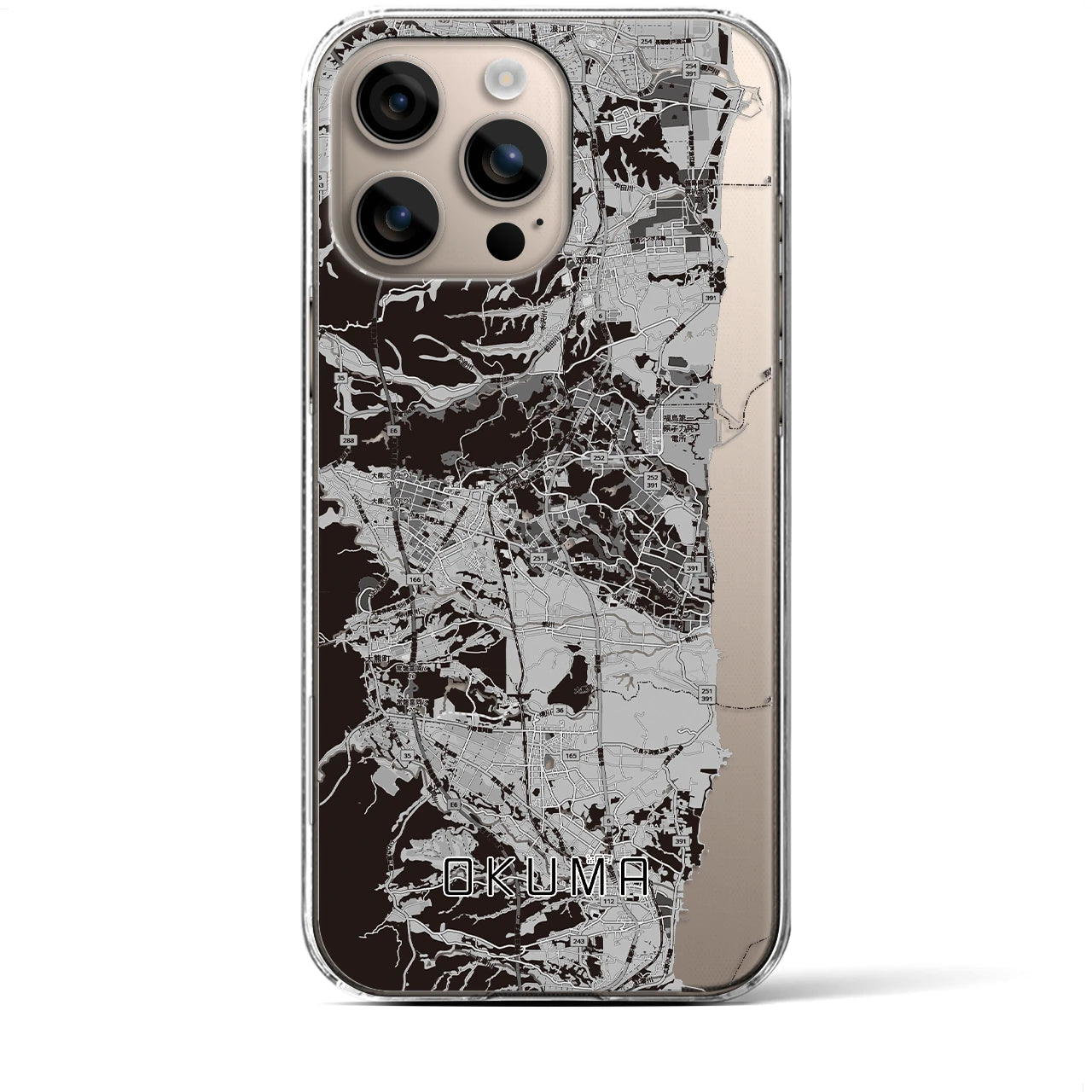 【大熊(福島県)】地図柄iPhoneケース(クリアタイプ)