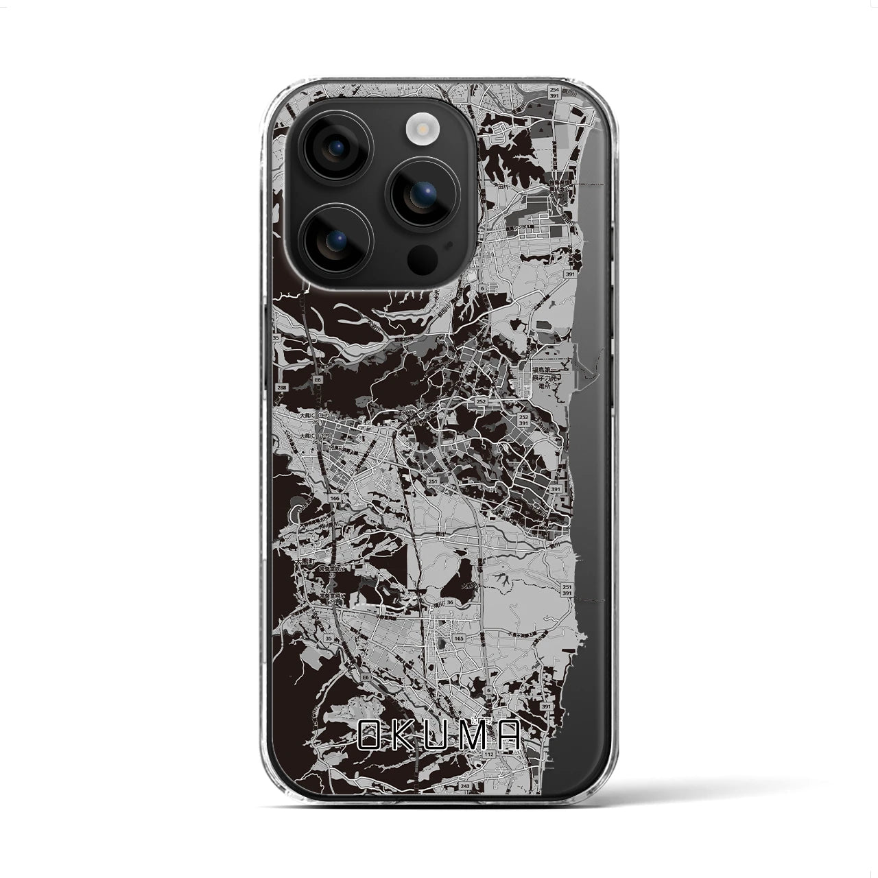 【大熊(福島県)】地図柄iPhoneケース(クリアタイプ)