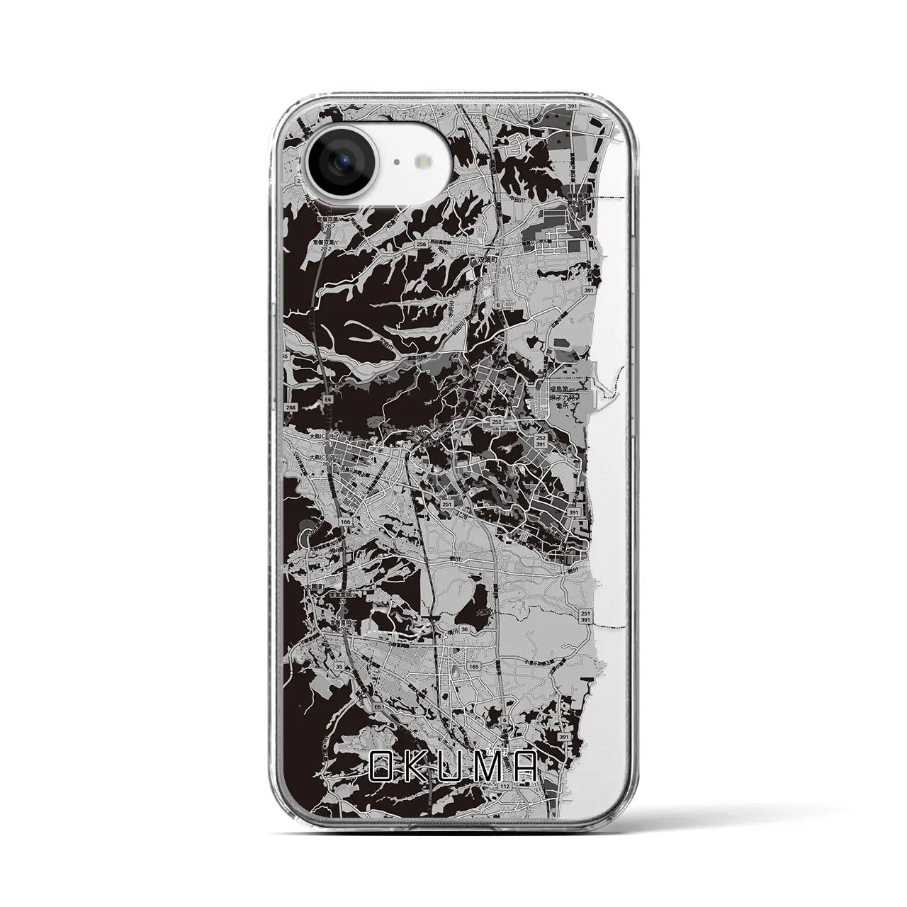 【大熊(福島県)】地図柄iPhoneケース(クリアタイプ)