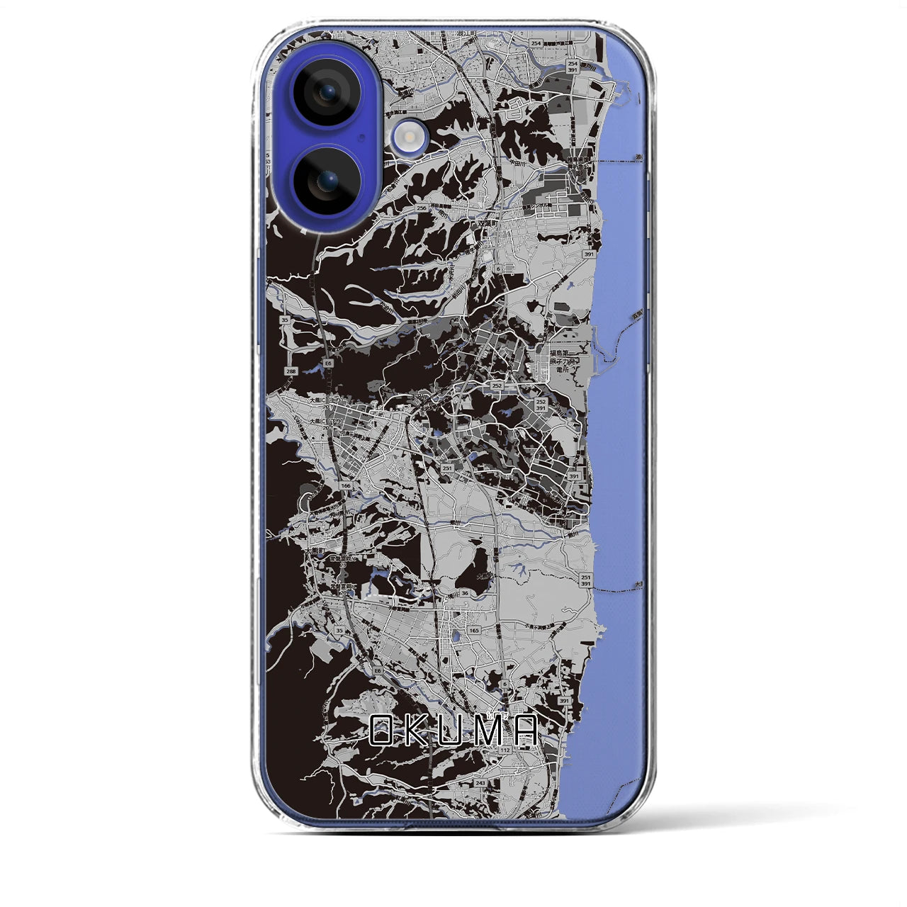 【大熊(福島県)】地図柄iPhoneケース(クリアタイプ)