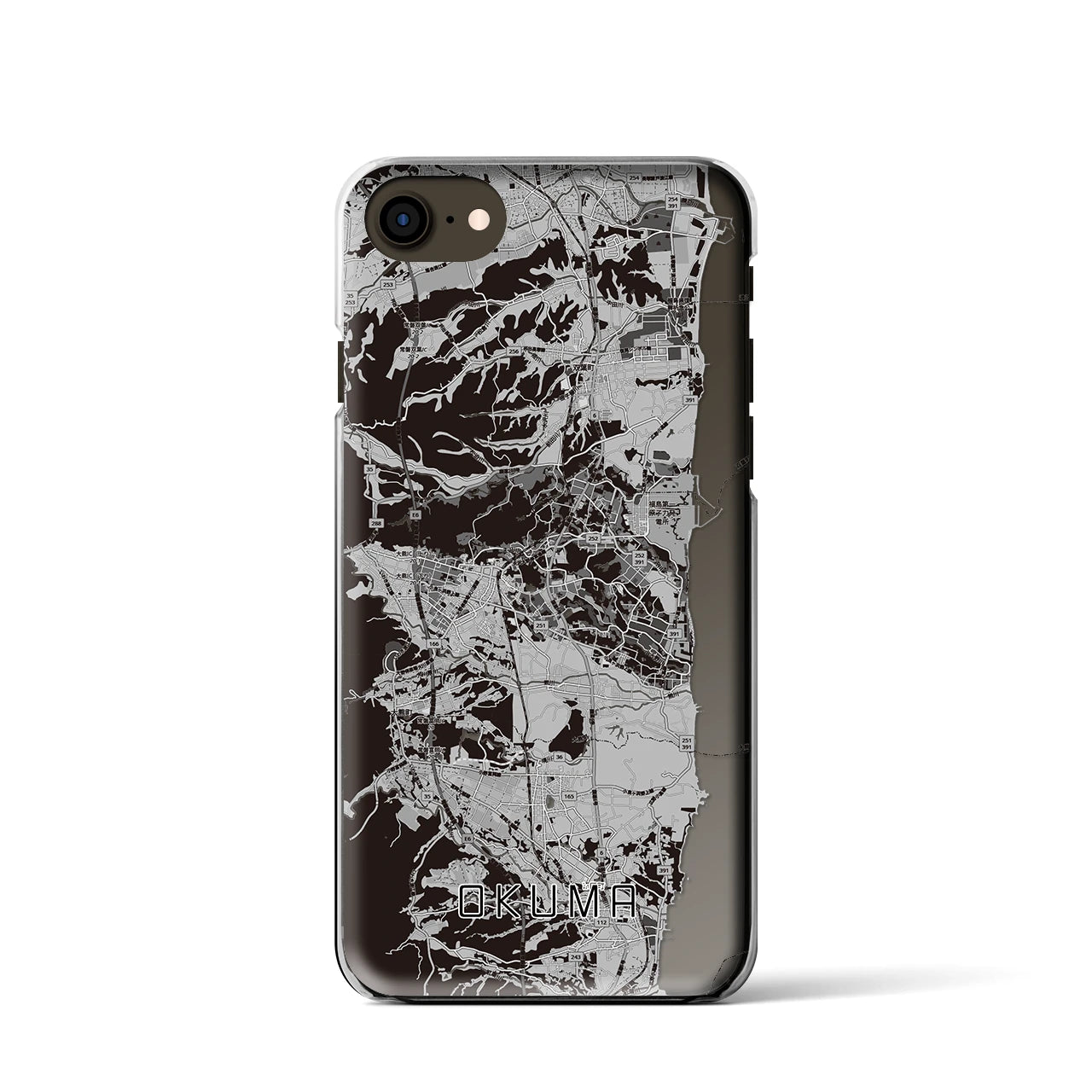 【大熊(福島県)】地図柄iPhoneケース(クリアタイプ)