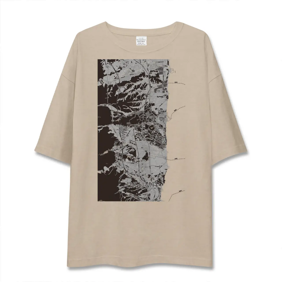 【大熊(福島県)】地図柄ビッグシルエットTシャツ
