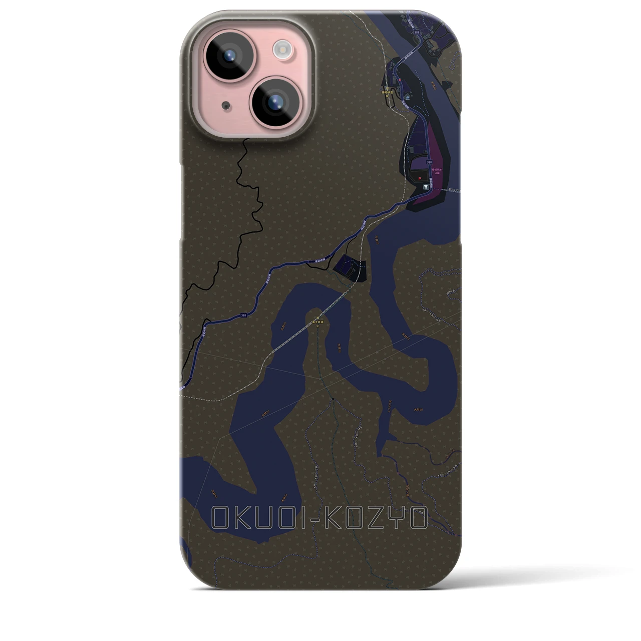 【奥大井湖上(静岡県)】地図柄iPhoneケース(バックカバータイプ)