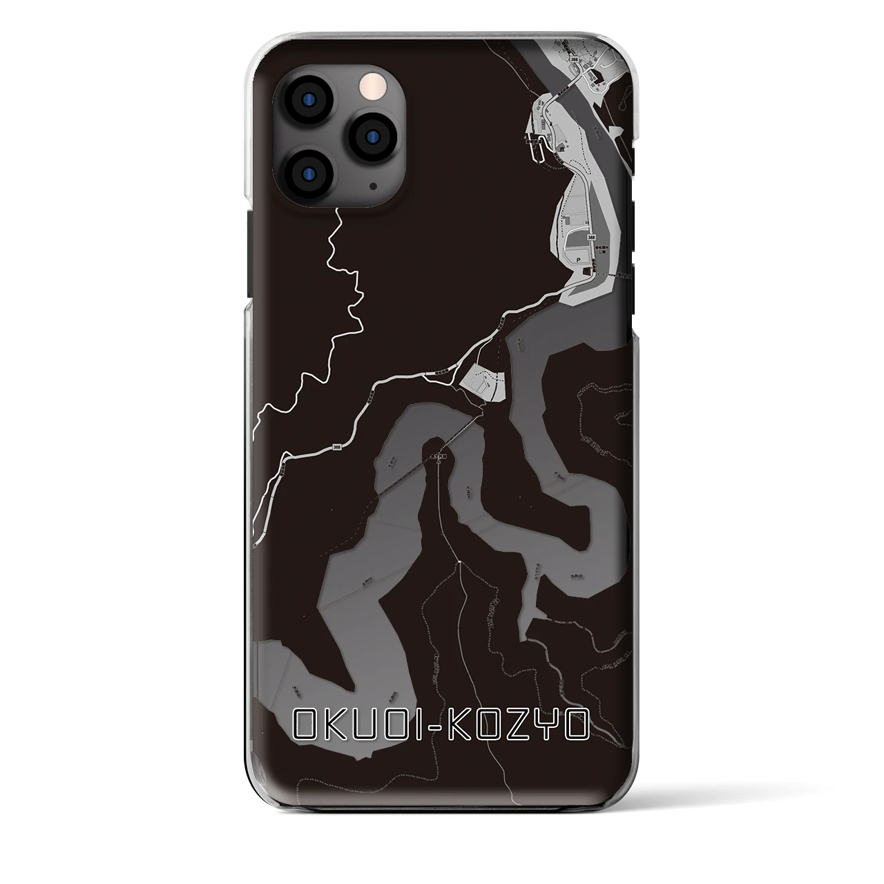 【奥大井湖上(静岡県)】地図柄iPhoneケース(クリアタイプ)