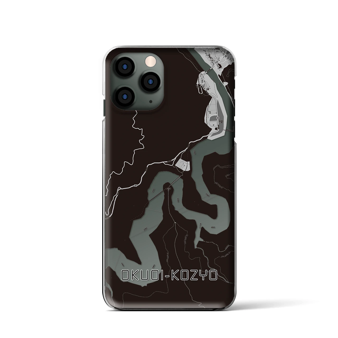 【奥大井湖上(静岡県)】地図柄iPhoneケース(クリアタイプ)