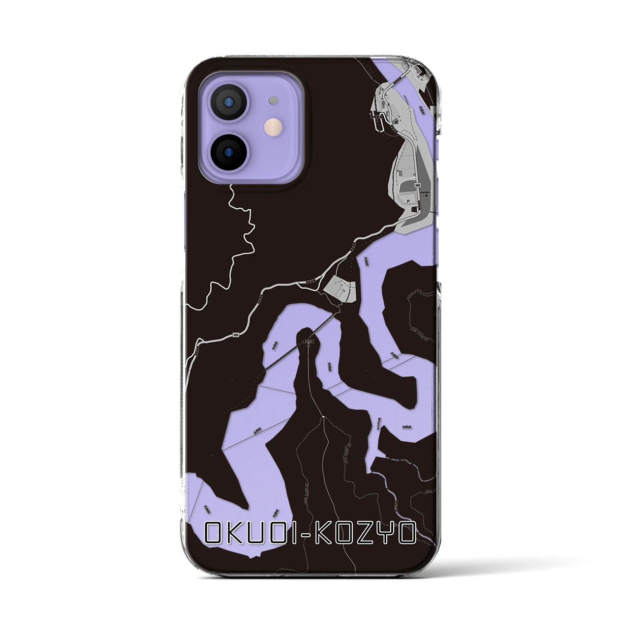 【奥大井湖上(静岡県)】地図柄iPhoneケース(クリアタイプ)