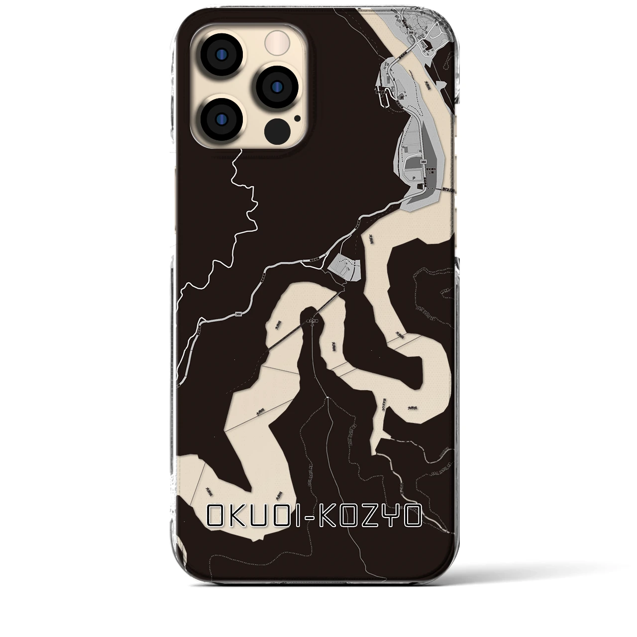 【奥大井湖上(静岡県)】地図柄iPhoneケース(クリアタイプ)