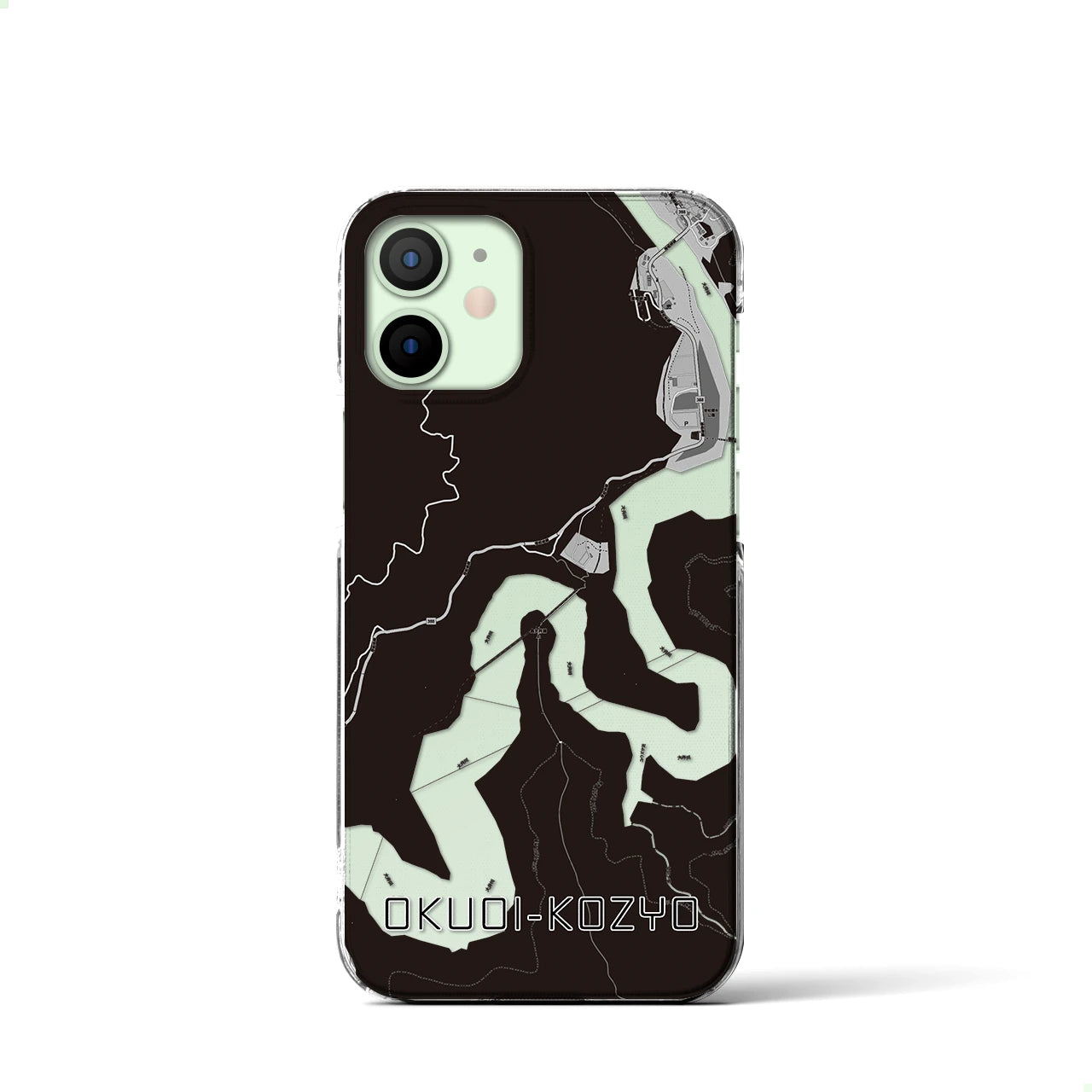 【奥大井湖上(静岡県)】地図柄iPhoneケース(クリアタイプ)