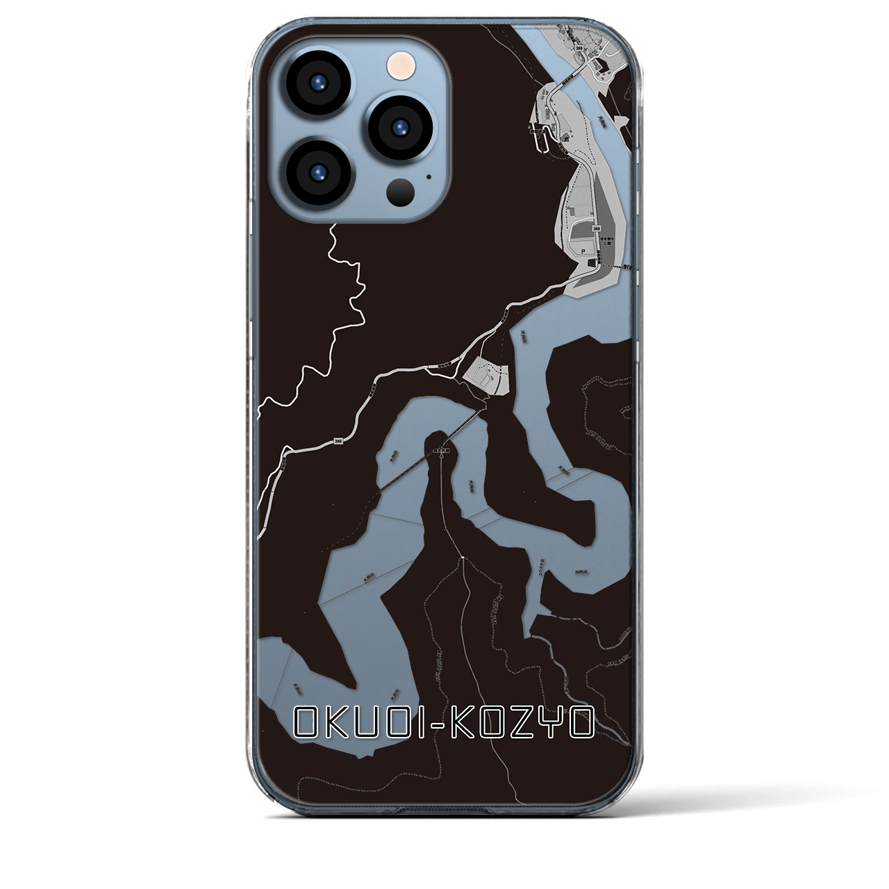 【奥大井湖上(静岡県)】地図柄iPhoneケース(クリアタイプ)