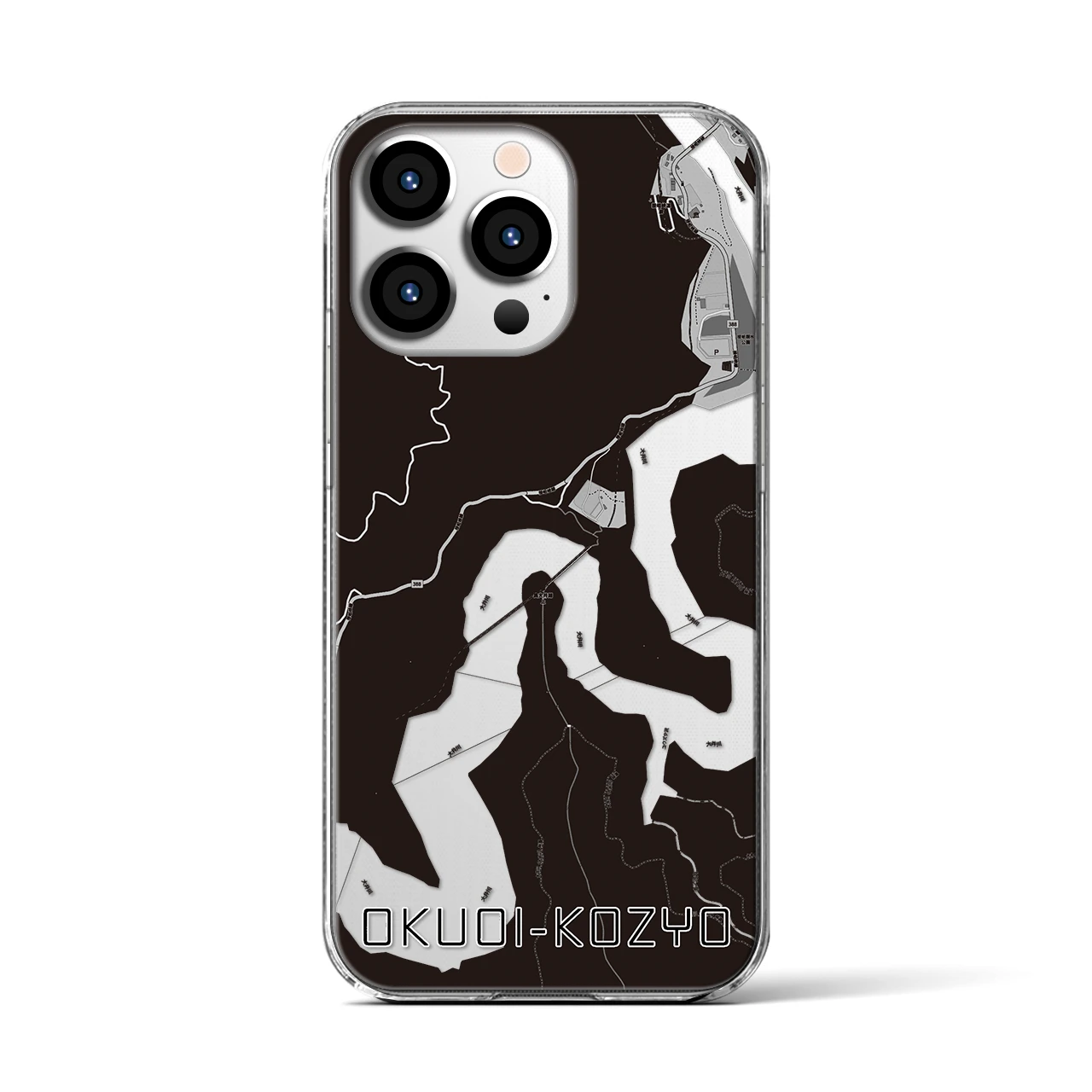 【奥大井湖上(静岡県)】地図柄iPhoneケース(クリアタイプ)