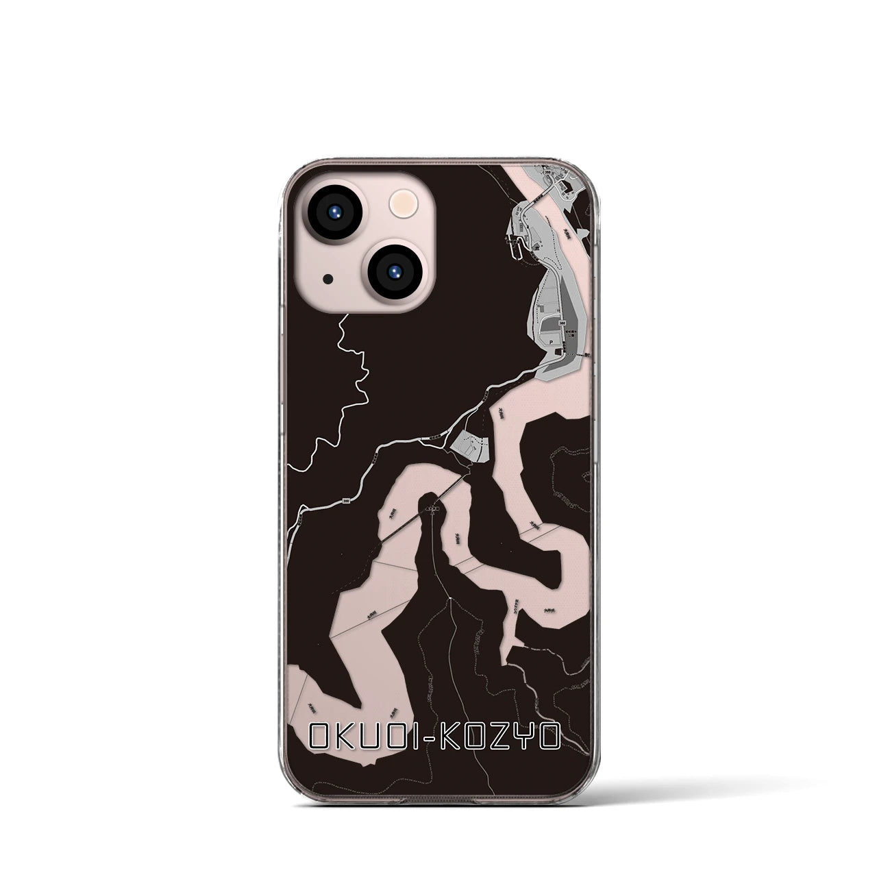 【奥大井湖上(静岡県)】地図柄iPhoneケース(クリアタイプ)