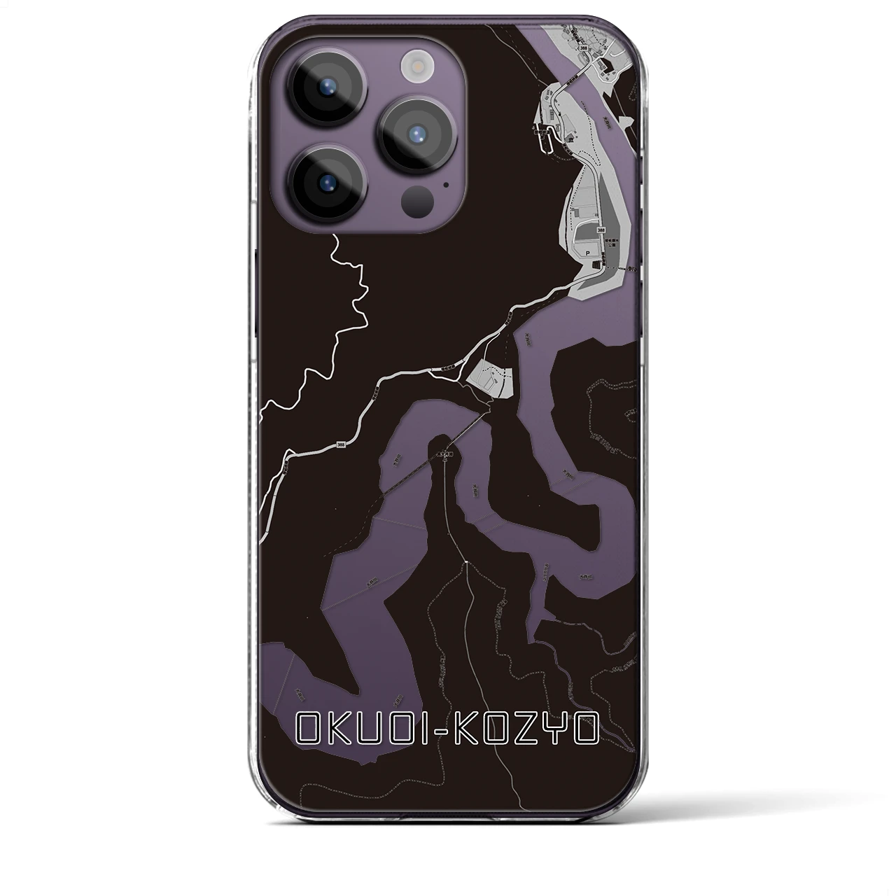 【奥大井湖上(静岡県)】地図柄iPhoneケース(クリアタイプ)