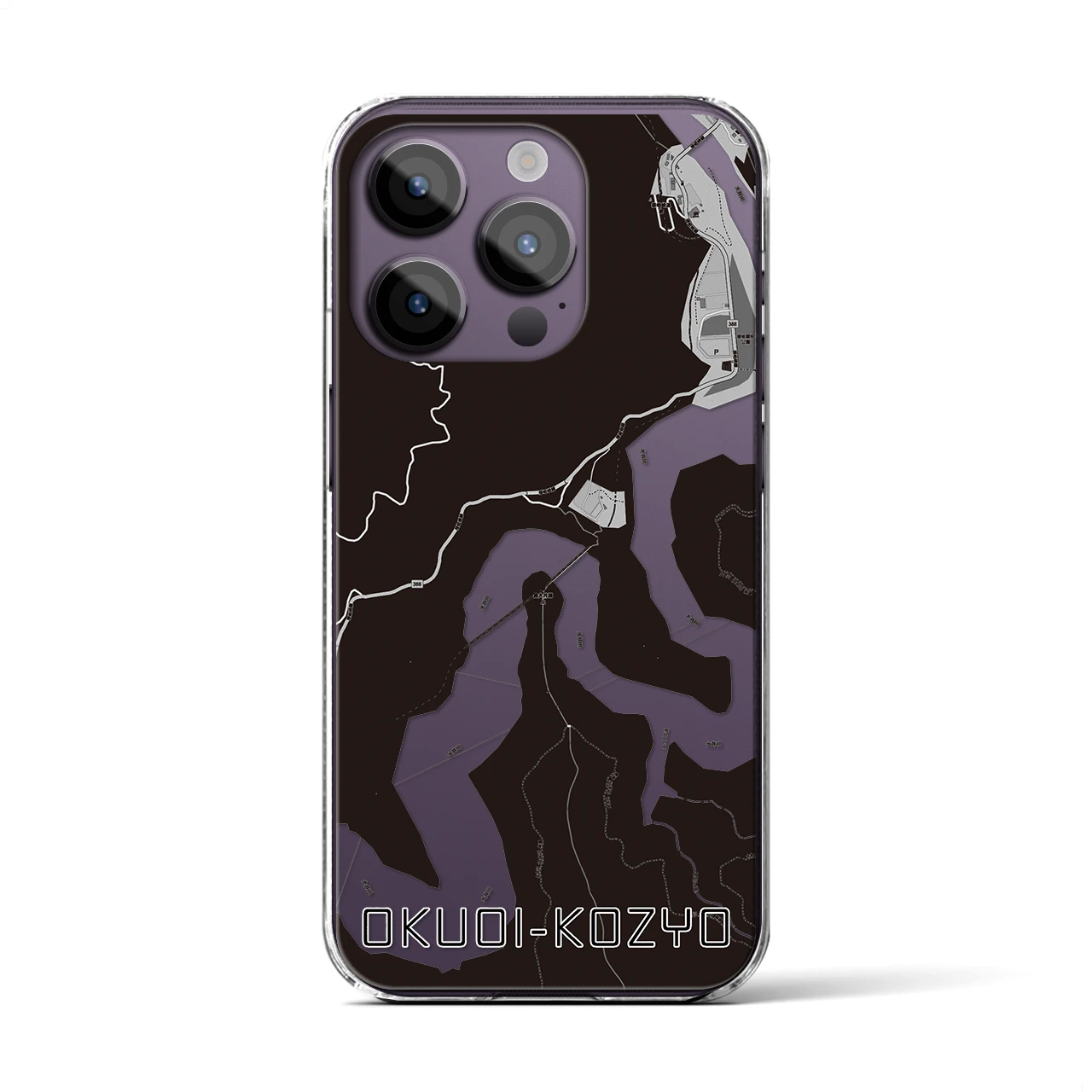 【奥大井湖上(静岡県)】地図柄iPhoneケース(クリアタイプ)