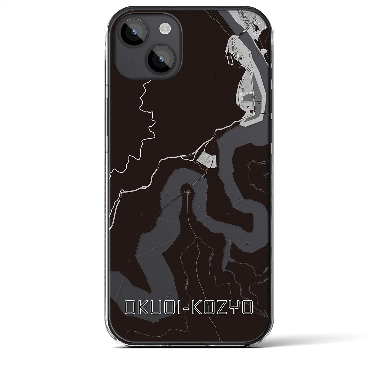 【奥大井湖上(静岡県)】地図柄iPhoneケース(クリアタイプ)