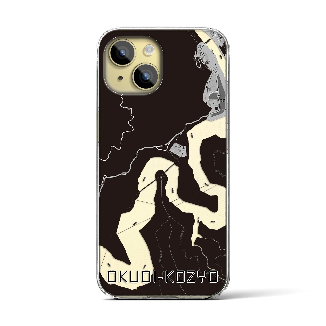 【奥大井湖上(静岡県)】地図柄iPhoneケース(クリアタイプ)