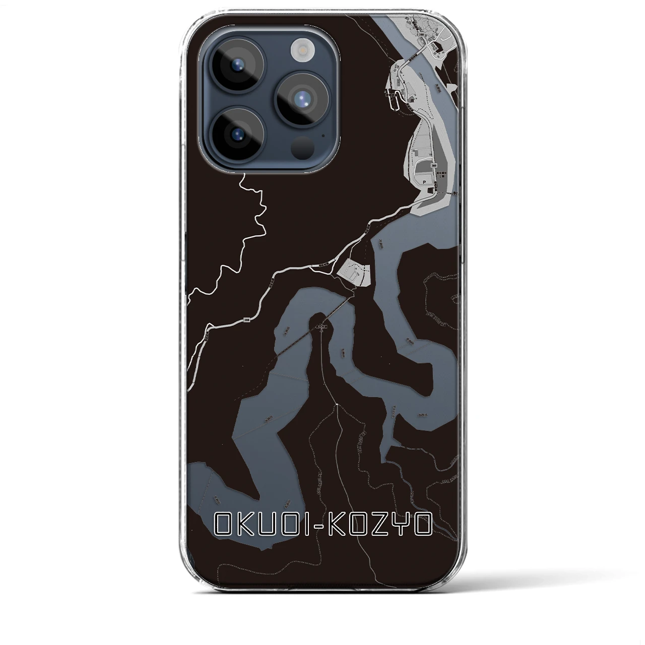 【奥大井湖上(静岡県)】地図柄iPhoneケース(クリアタイプ)