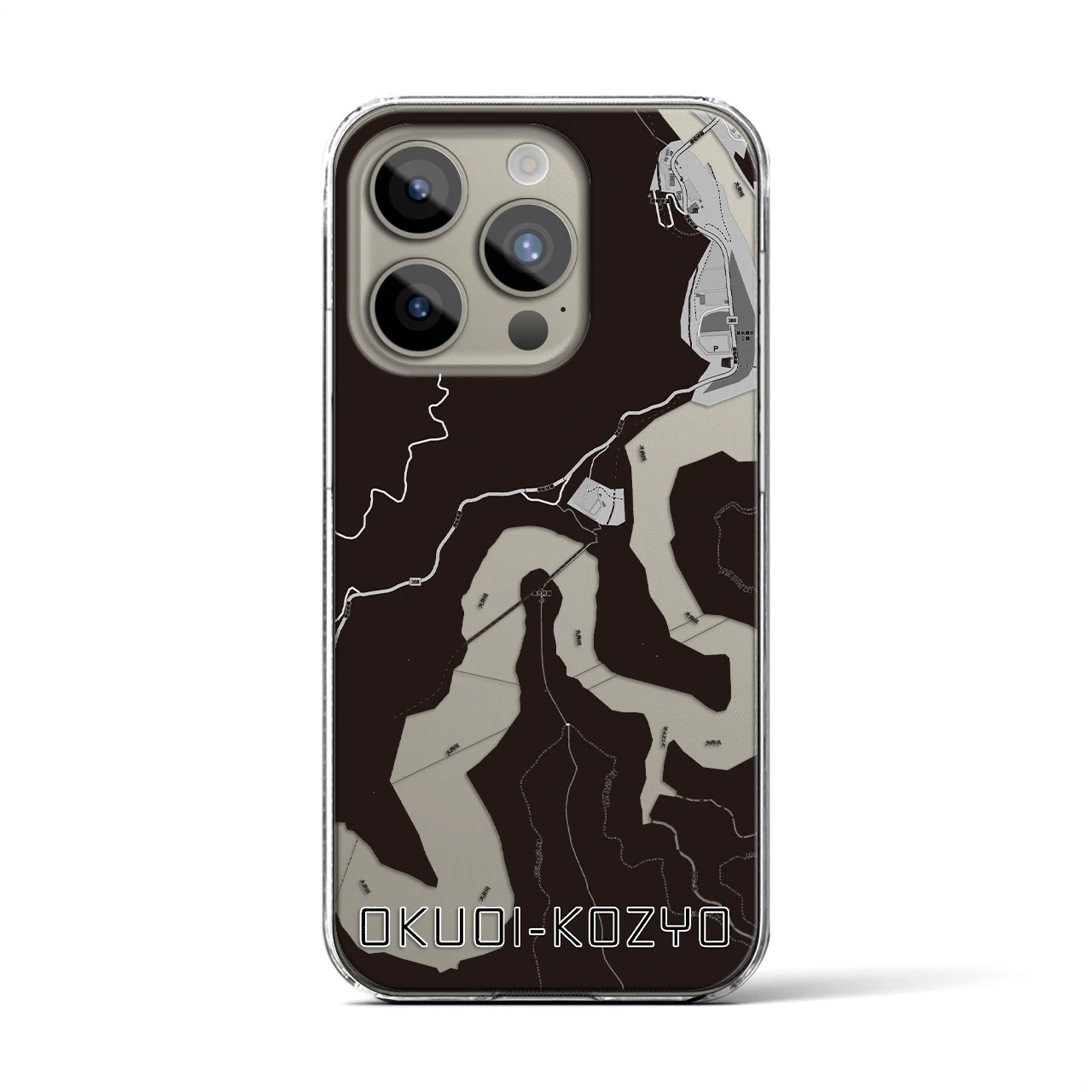 【奥大井湖上(静岡県)】地図柄iPhoneケース(クリアタイプ)