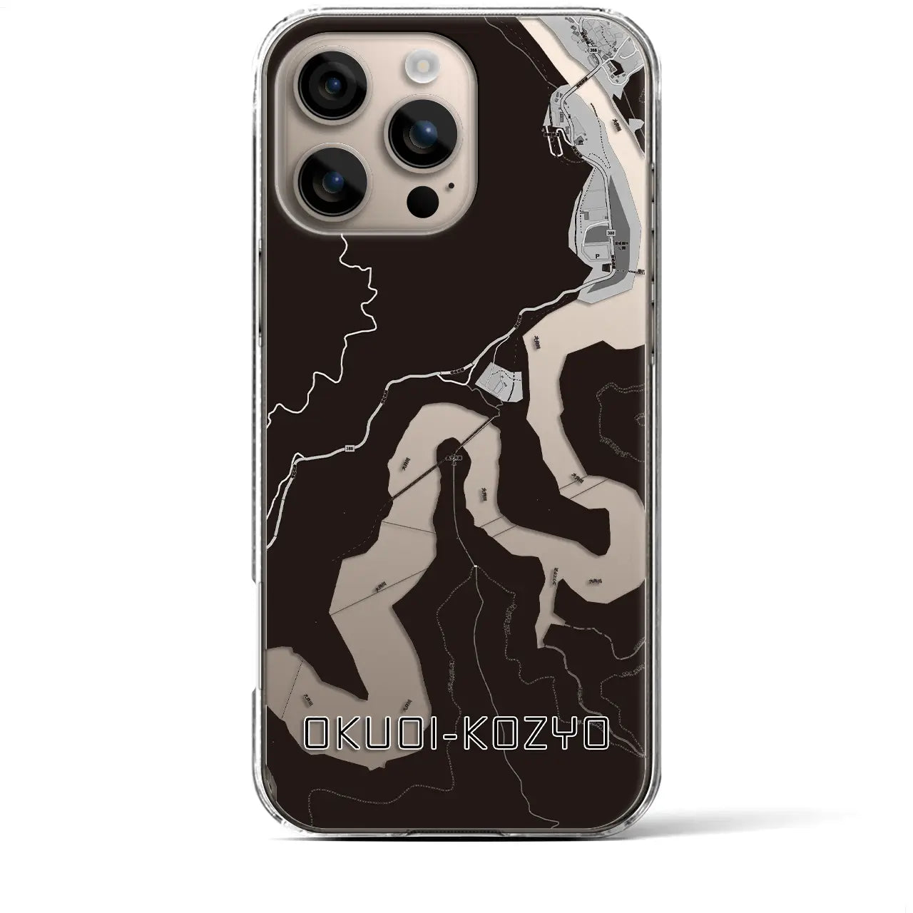 【奥大井湖上(静岡県)】地図柄iPhoneケース(クリアタイプ)