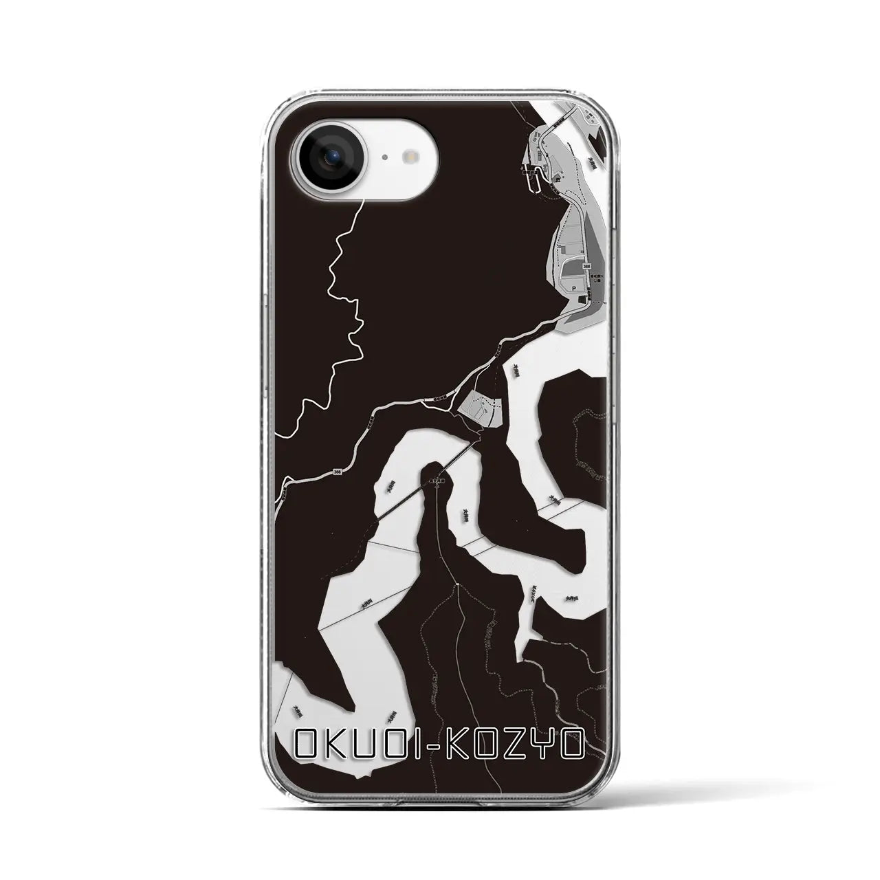 【奥大井湖上(静岡県)】地図柄iPhoneケース(クリアタイプ)