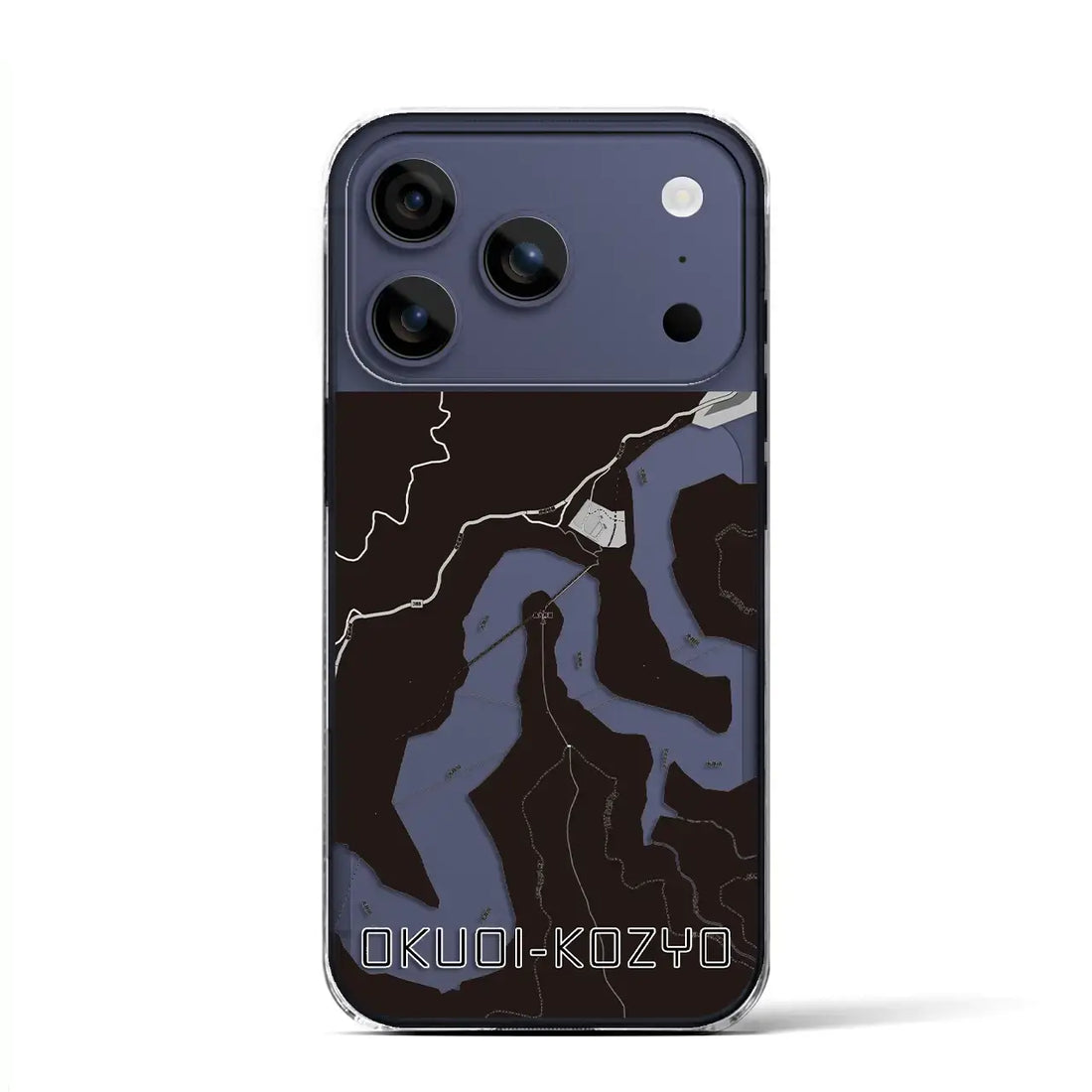 【奥大井湖上(静岡県)】地図柄iPhoneケース(クリアタイプ)