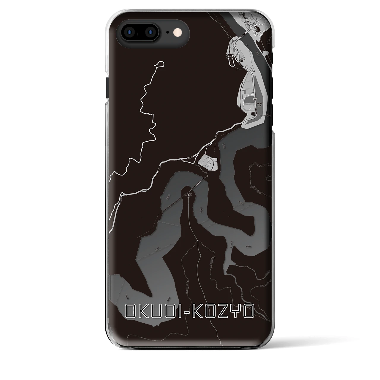 【奥大井湖上(静岡県)】地図柄iPhoneケース(クリアタイプ)