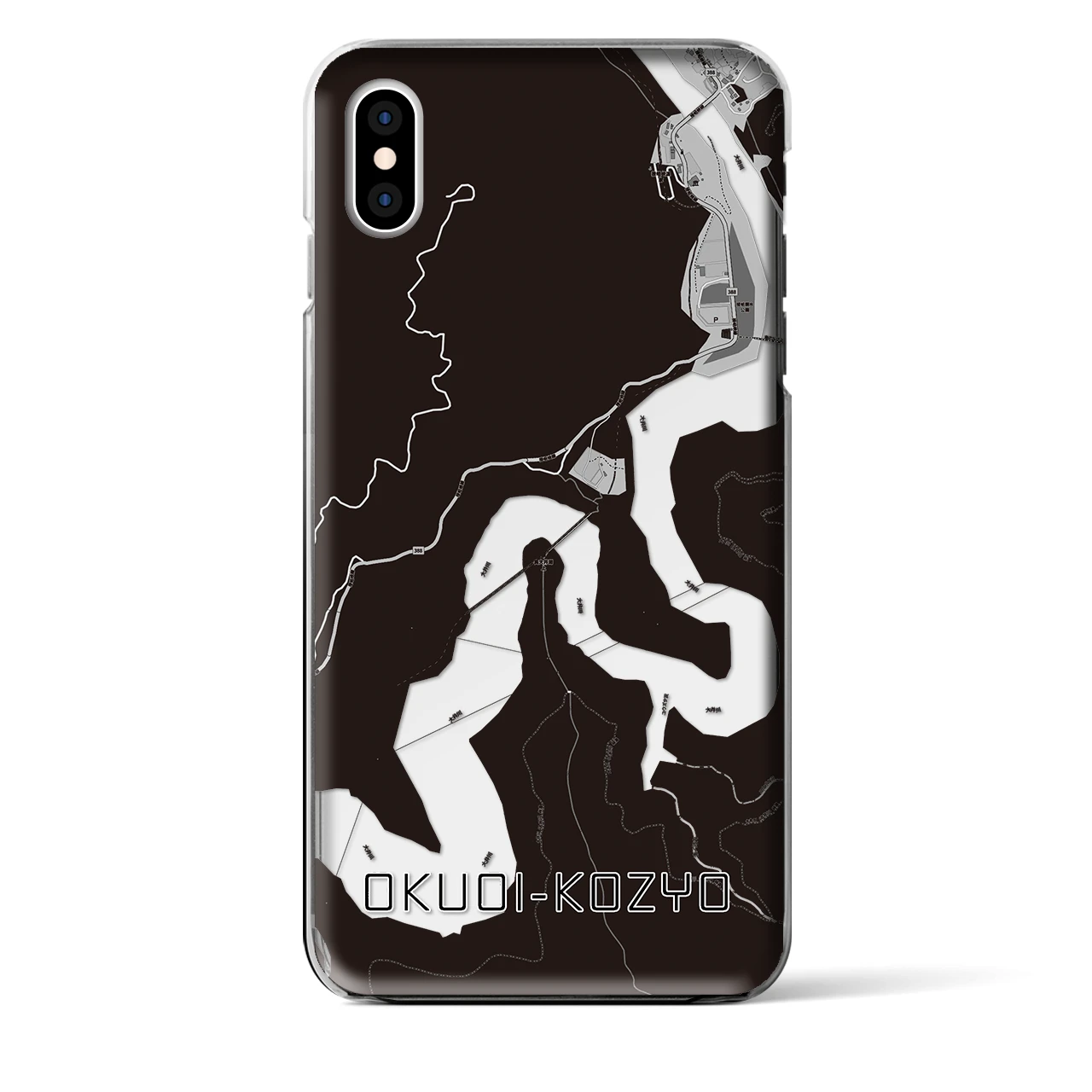 【奥大井湖上(静岡県)】地図柄iPhoneケース(クリアタイプ)