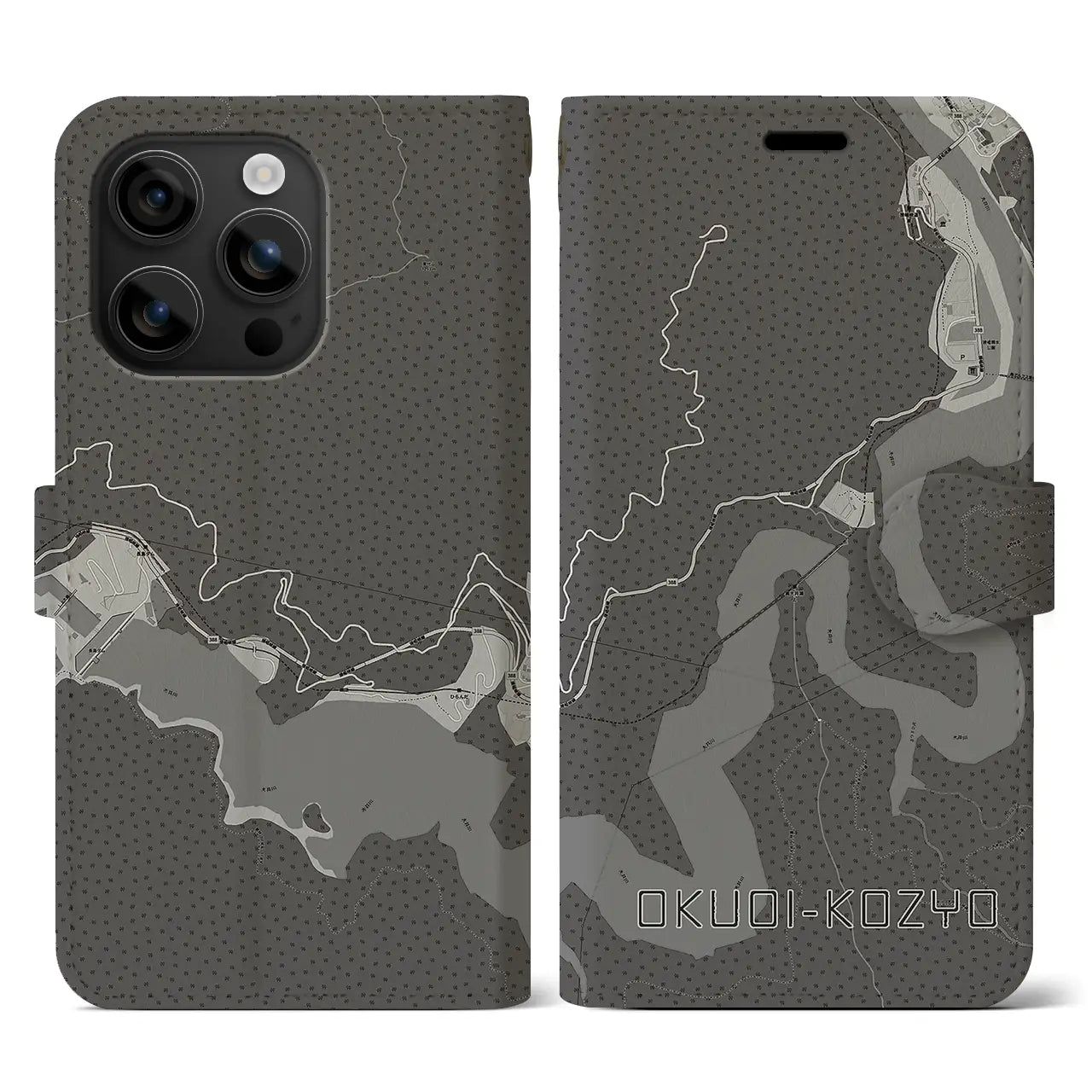 【奥大井湖上(静岡県)】地図柄iPhoneケース(手帳タイプ)