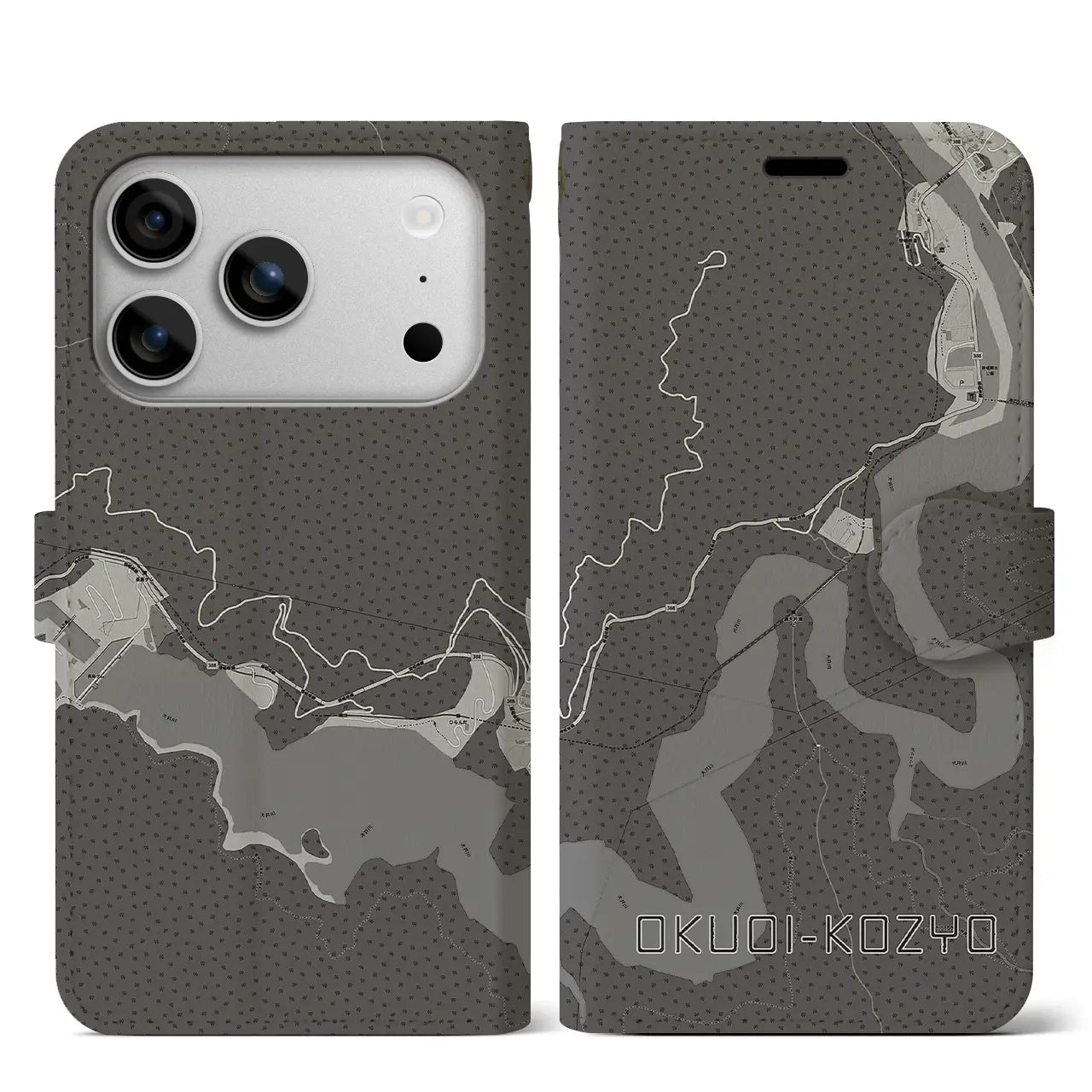 【奥大井湖上(静岡県)】地図柄iPhoneケース(手帳タイプ)