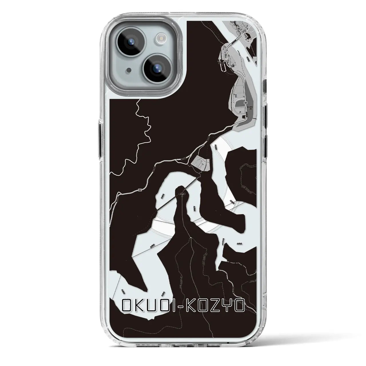 【奥大井湖上(静岡県)】地図柄iPhoneケース(MagSafeタイプ)