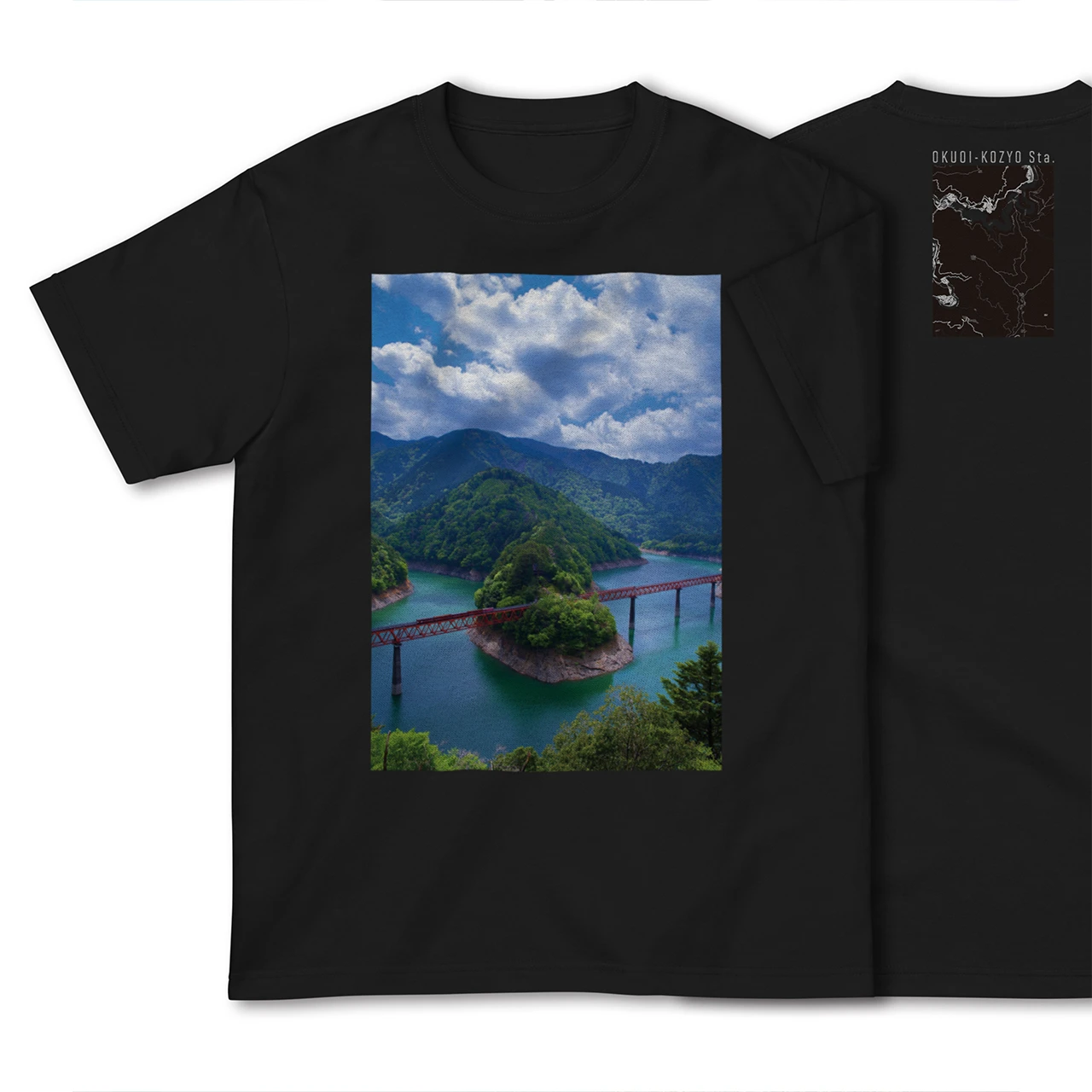 【奥大井湖上(静岡県)】Map World ハイクオリティTシャツ